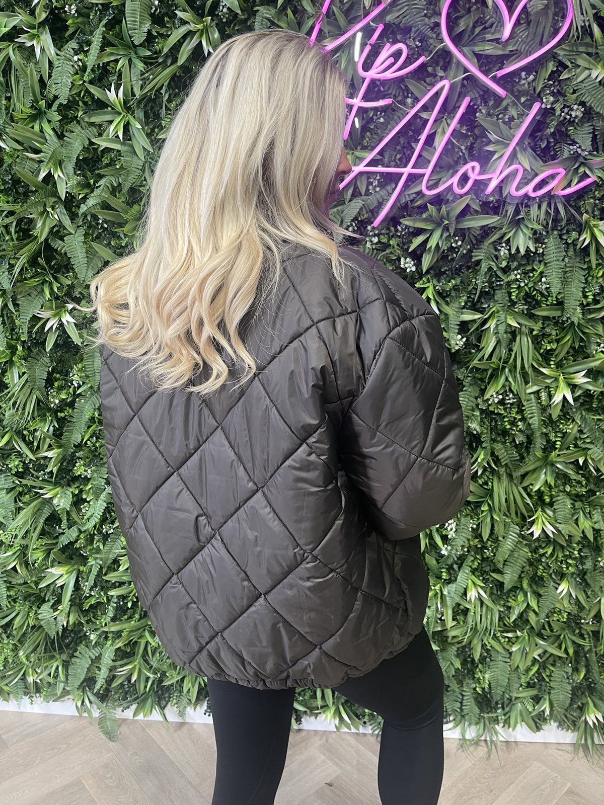 Puffer jas uni donkerbruin