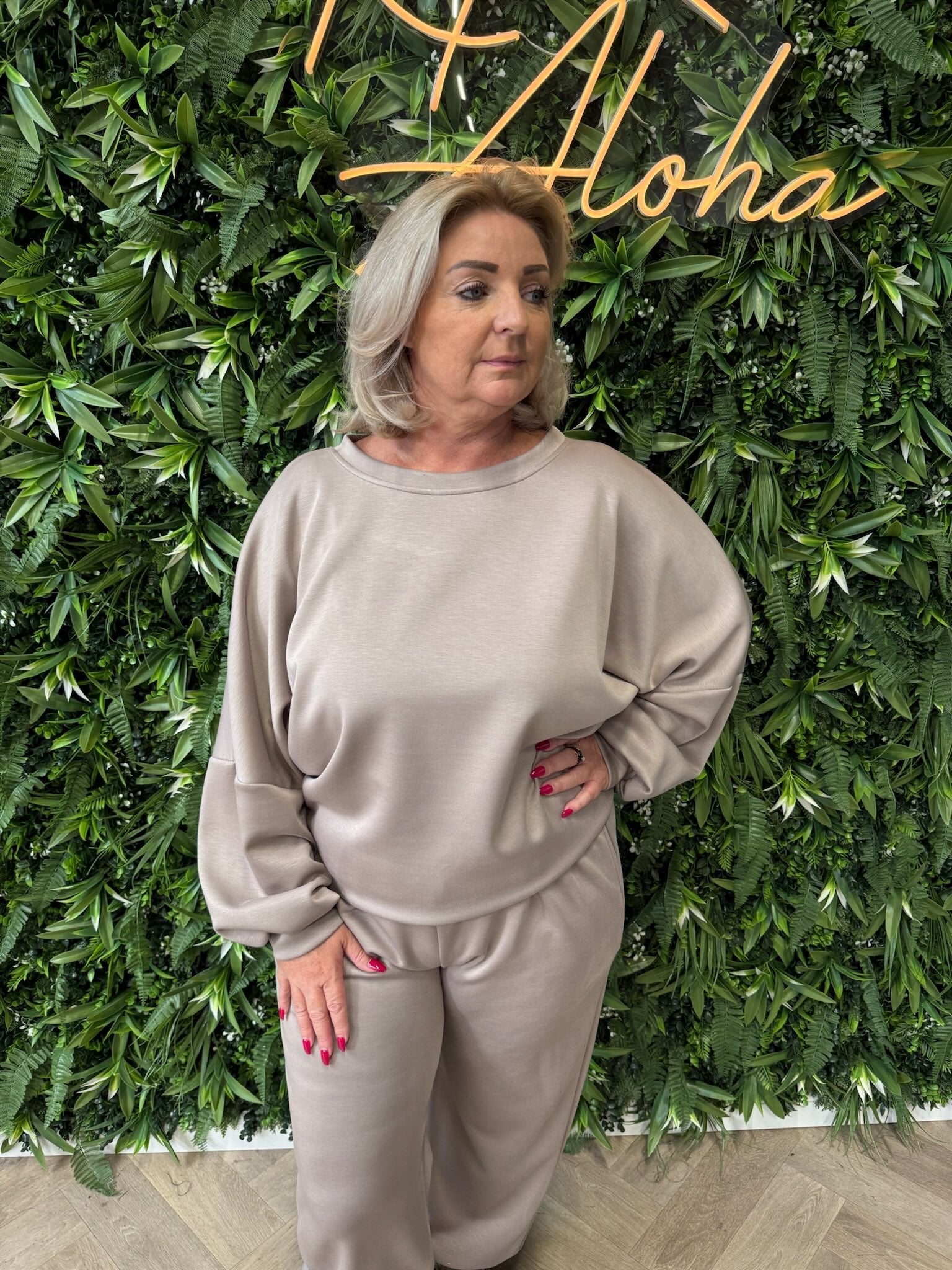 Tweedelig joggingspak comfy beige