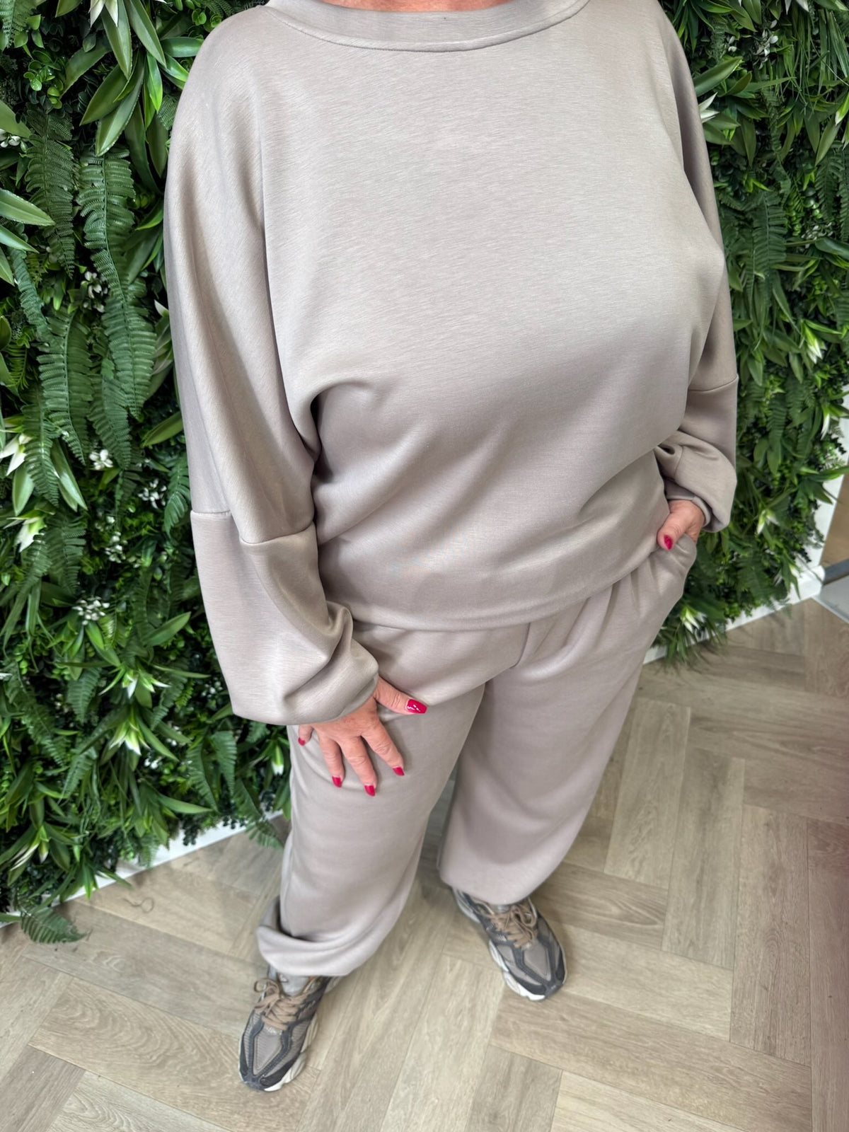 Tweedelig joggingspak comfy beige