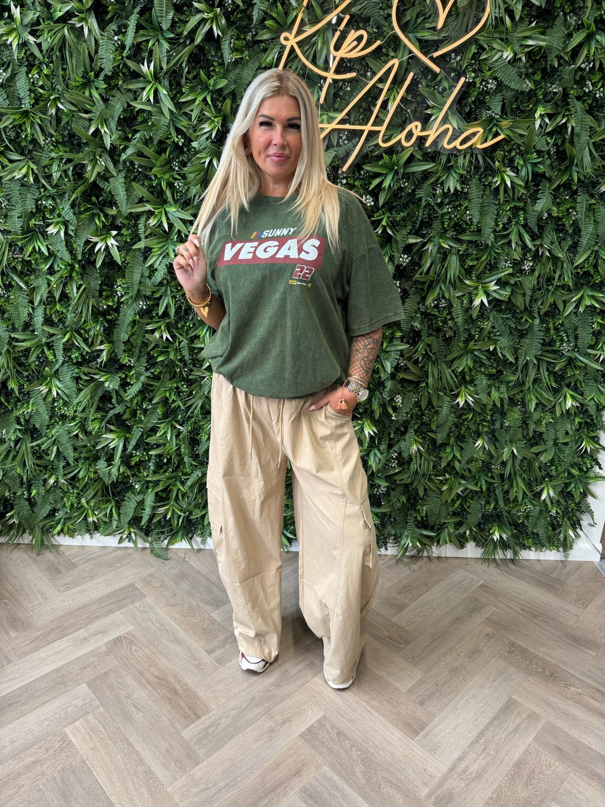 T-shirt washing sunny vegas groen