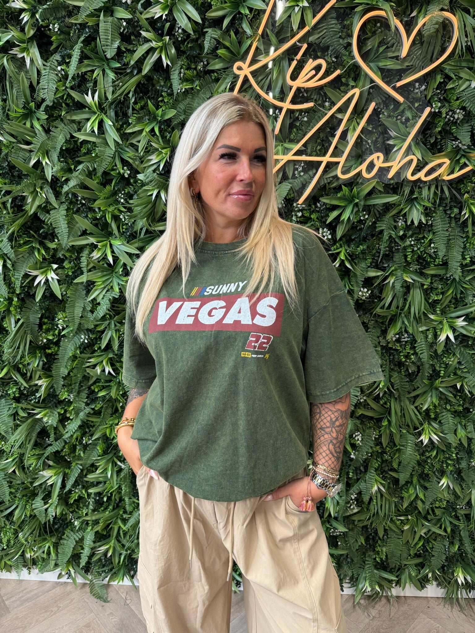 T-shirt washing sunny vegas groen