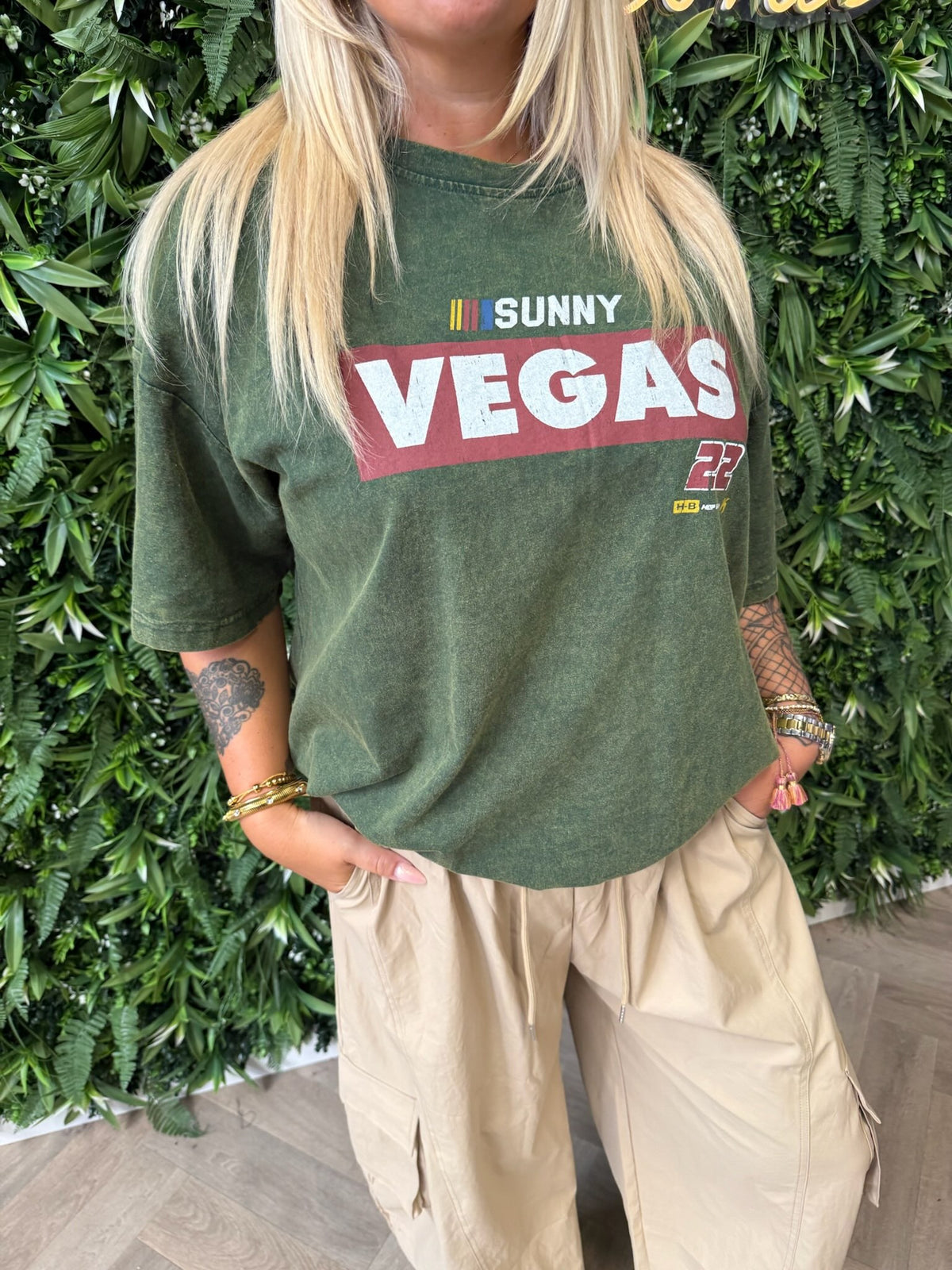 T-shirt washing sunny vegas groen