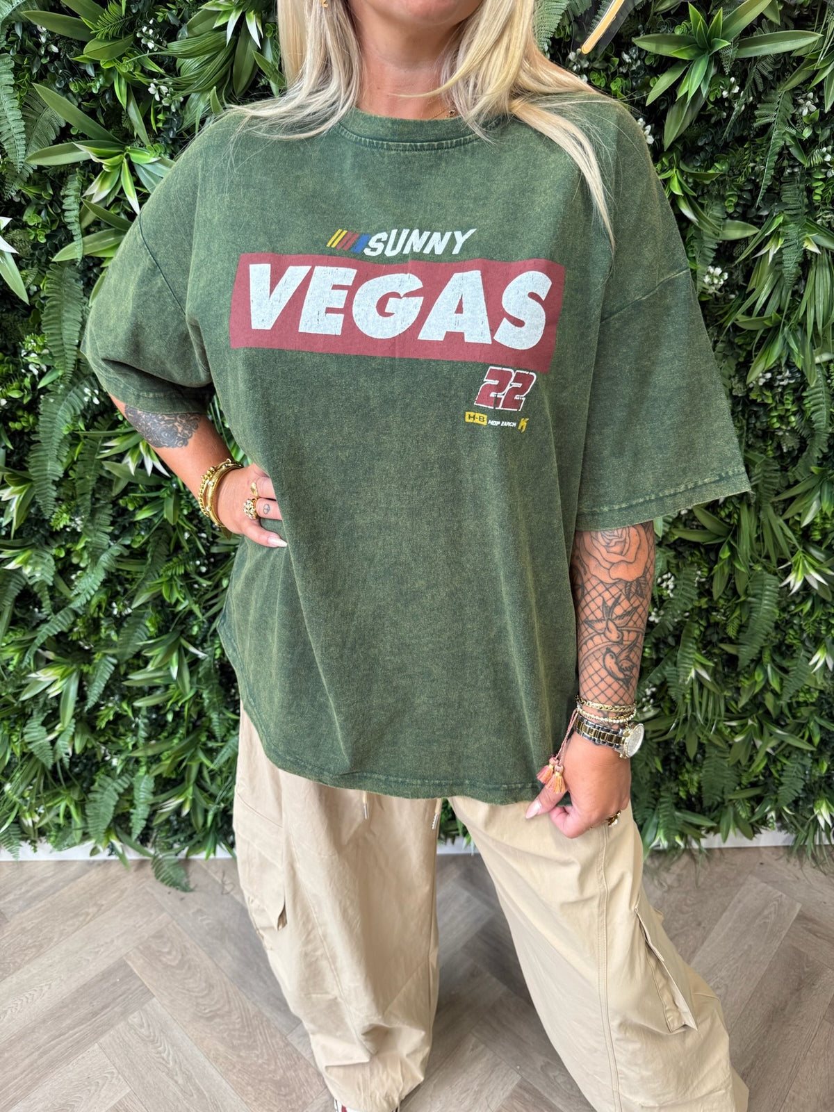 T-shirt washing sunny vegas groen