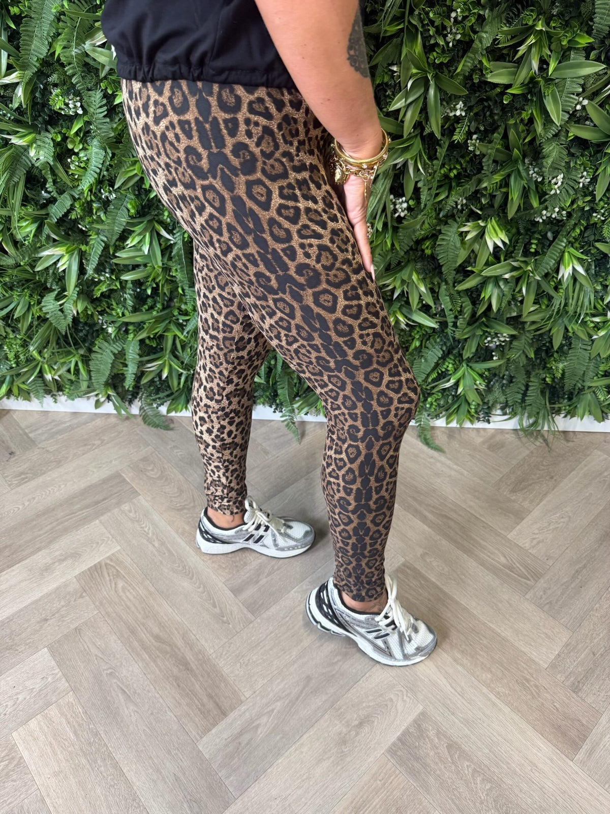 Legging panterprint bruin