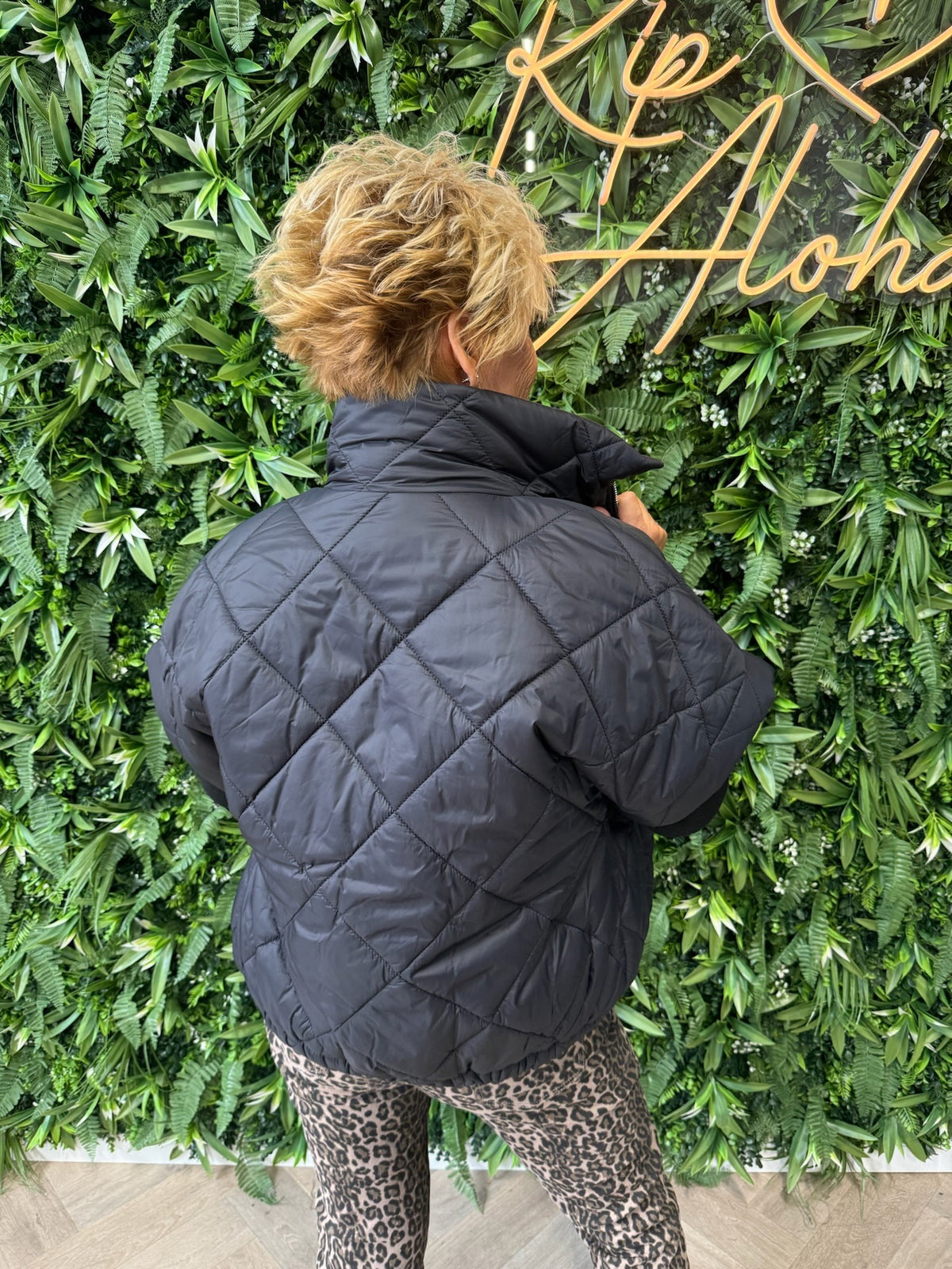 Bodywarmer ruitpatroon zwart