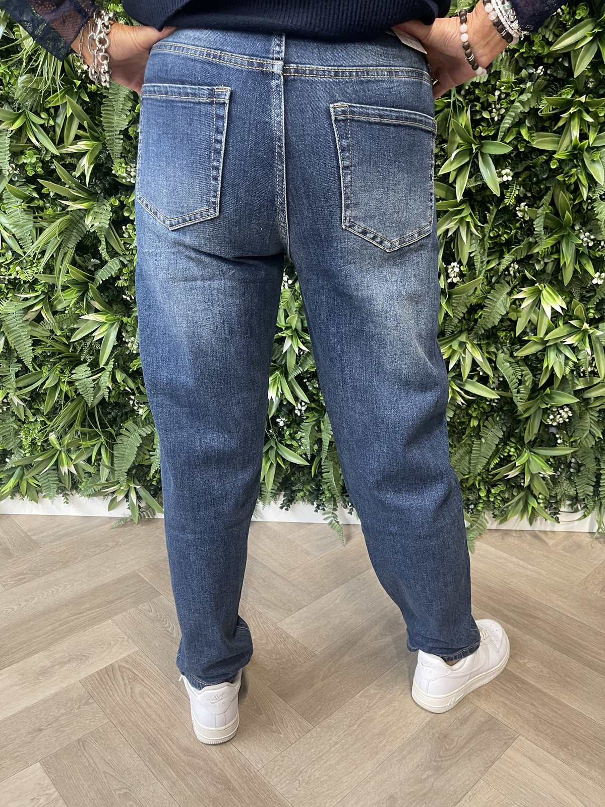G-smack baggy fit jeans strass middenblauw