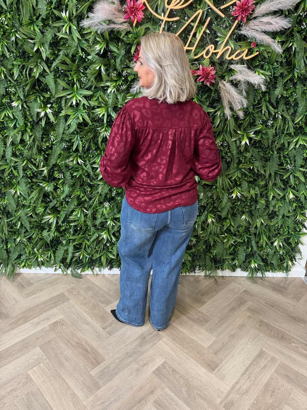 Blouse panterprint bordeaux