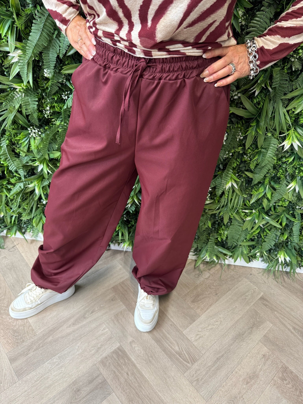 Tweedelig blazer set korte mouwen bordeaux