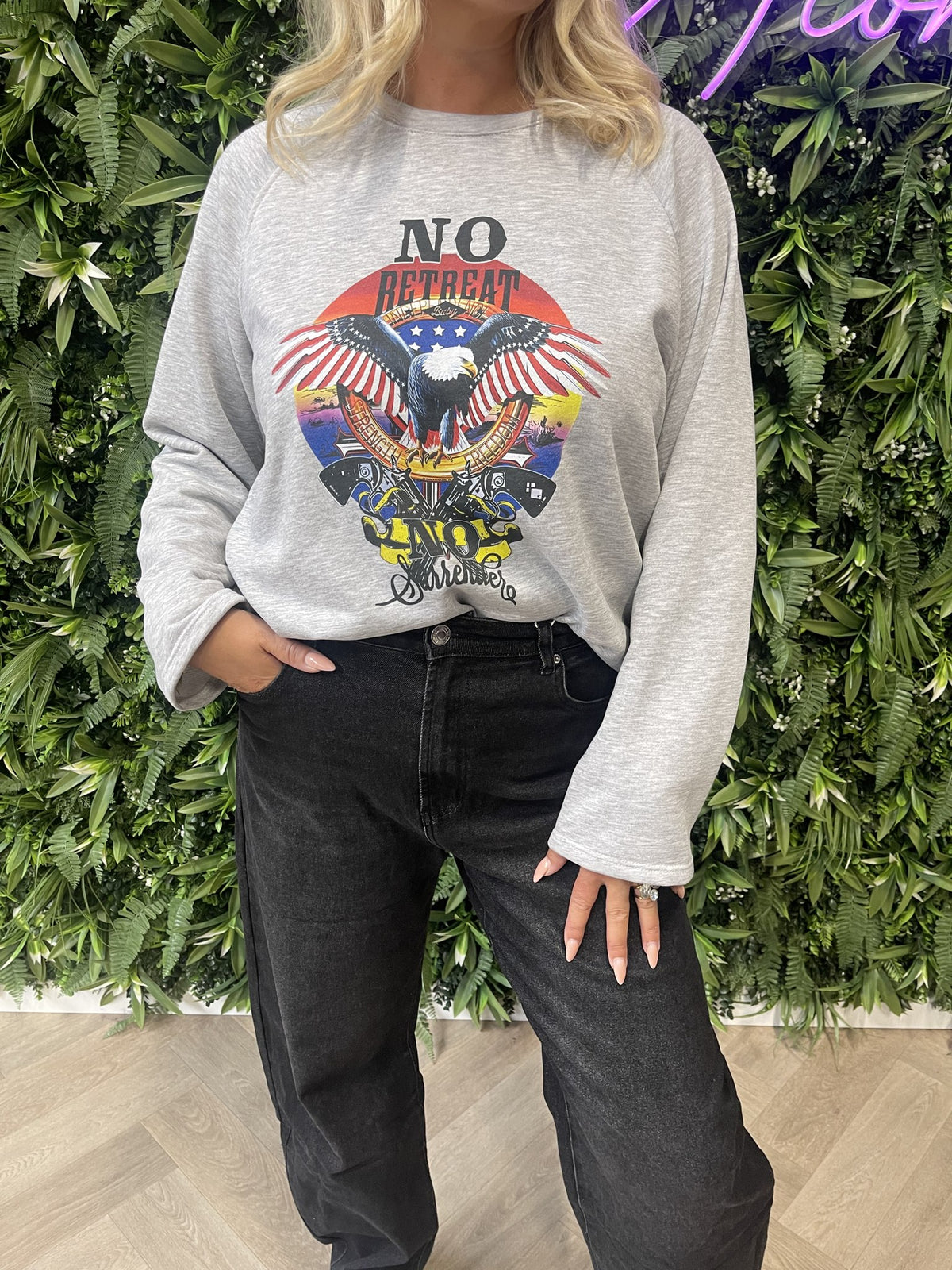Sweater adelaar lichtgrijs