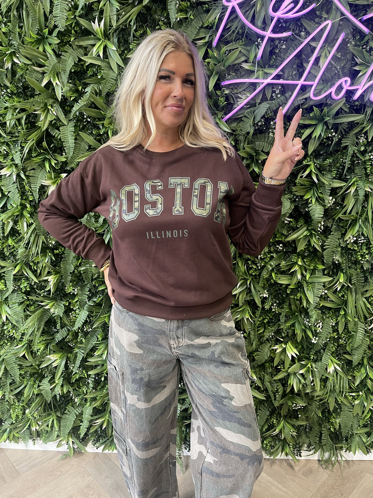 Sweater Boston donkerbruin