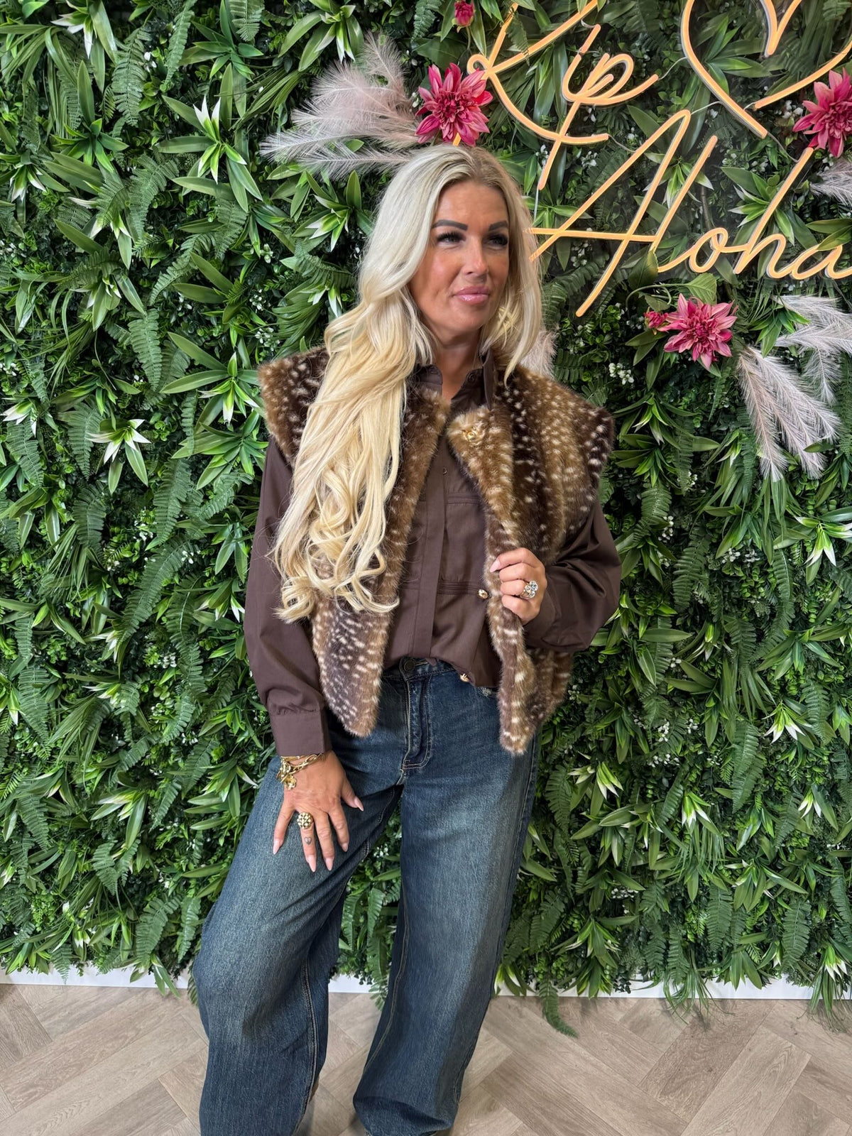 Gilet bambi donkerbruin
