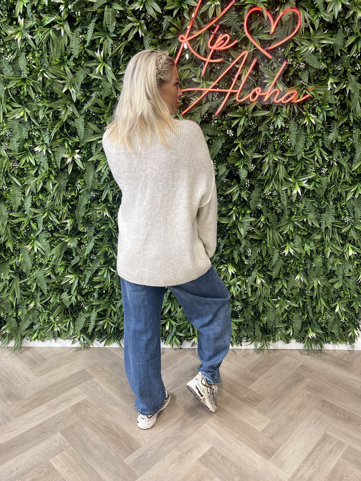 Gebreide trui turtle neck pofmouwen creme