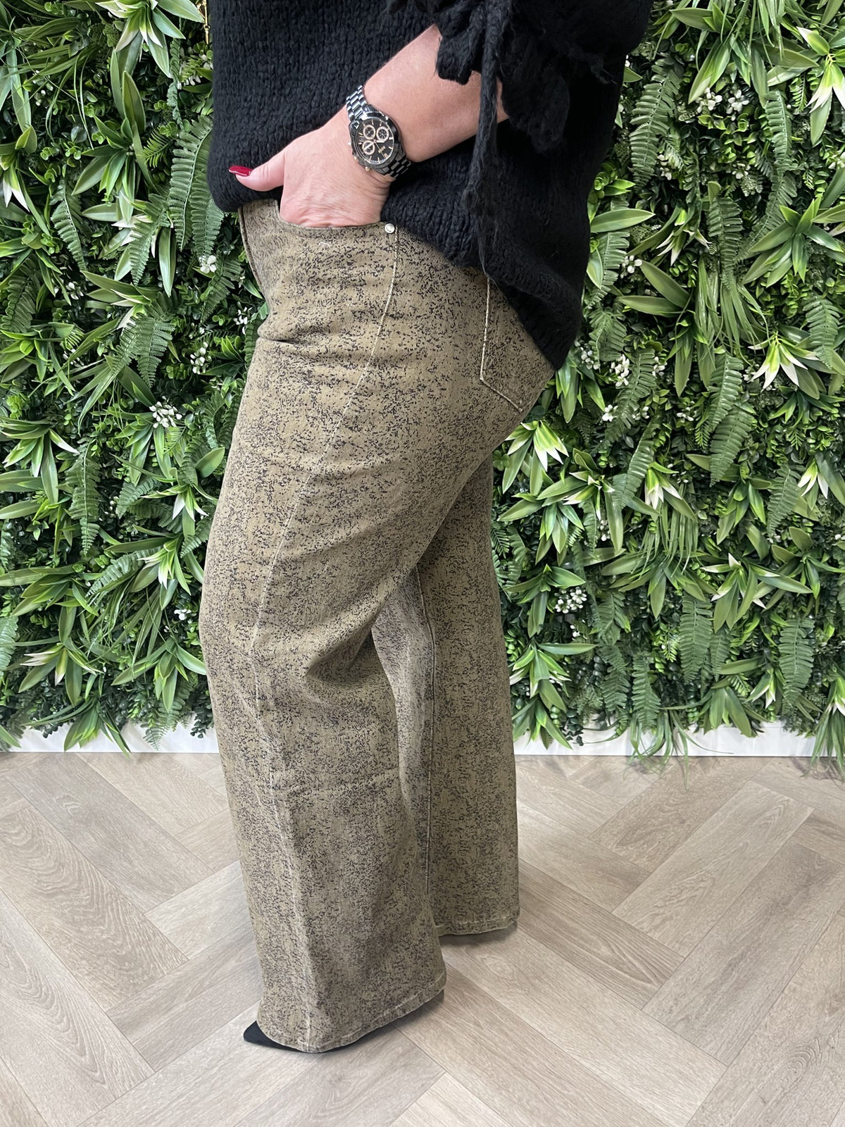 G-smack wide leg jeans gevlekt bruin