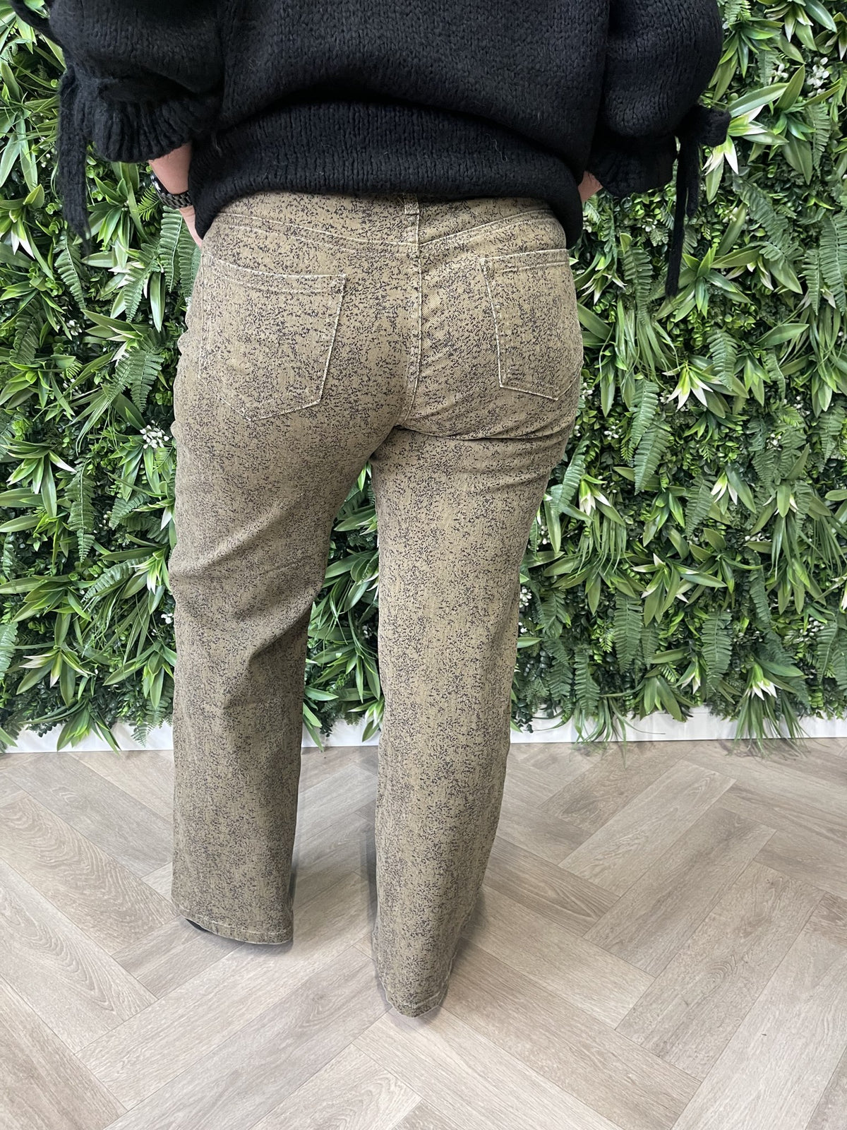 G-smack wide leg jeans gevlekt bruin