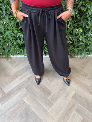 Comfy broek met studs detail zwart