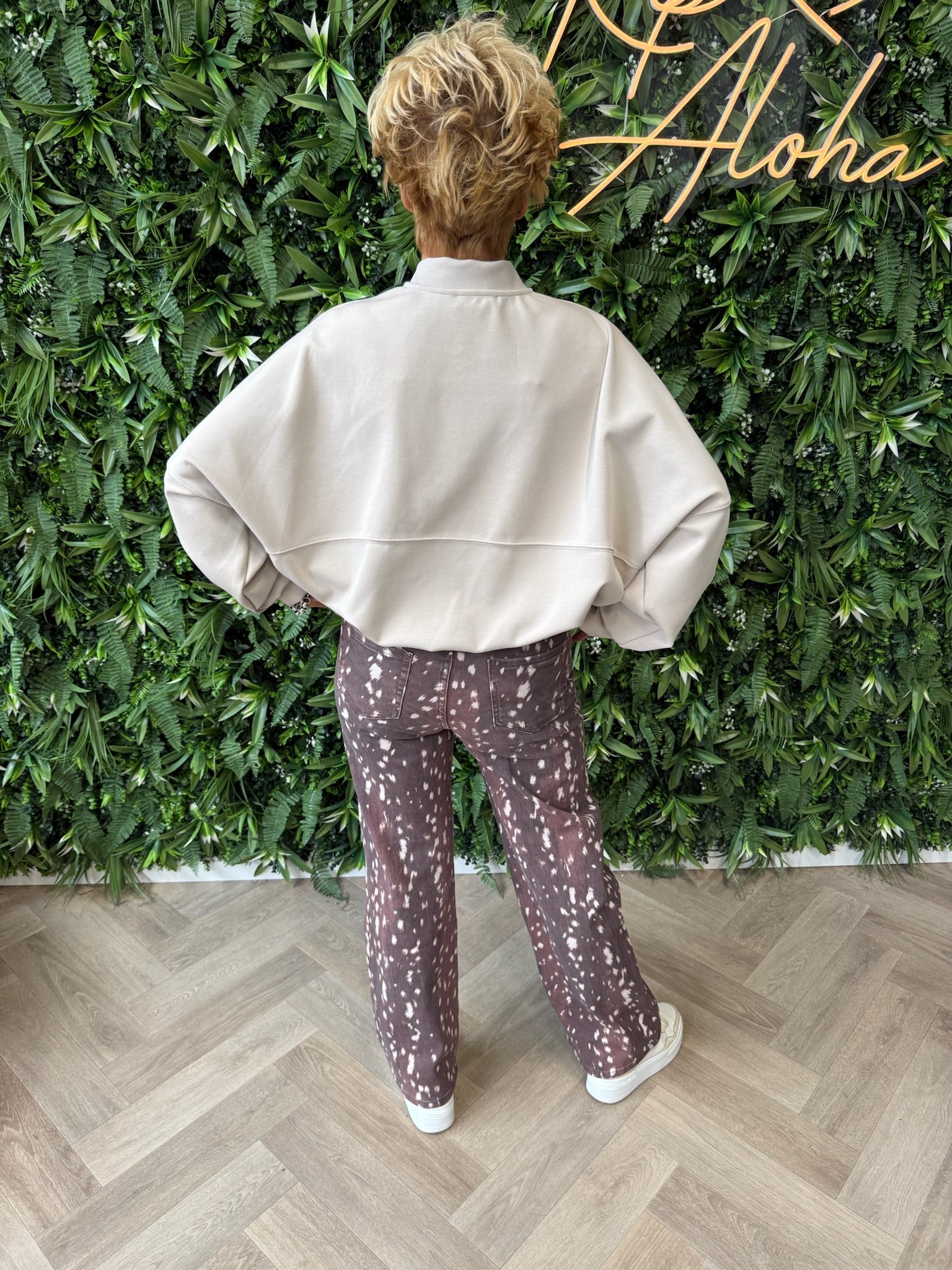 Bomber vest met rits beige