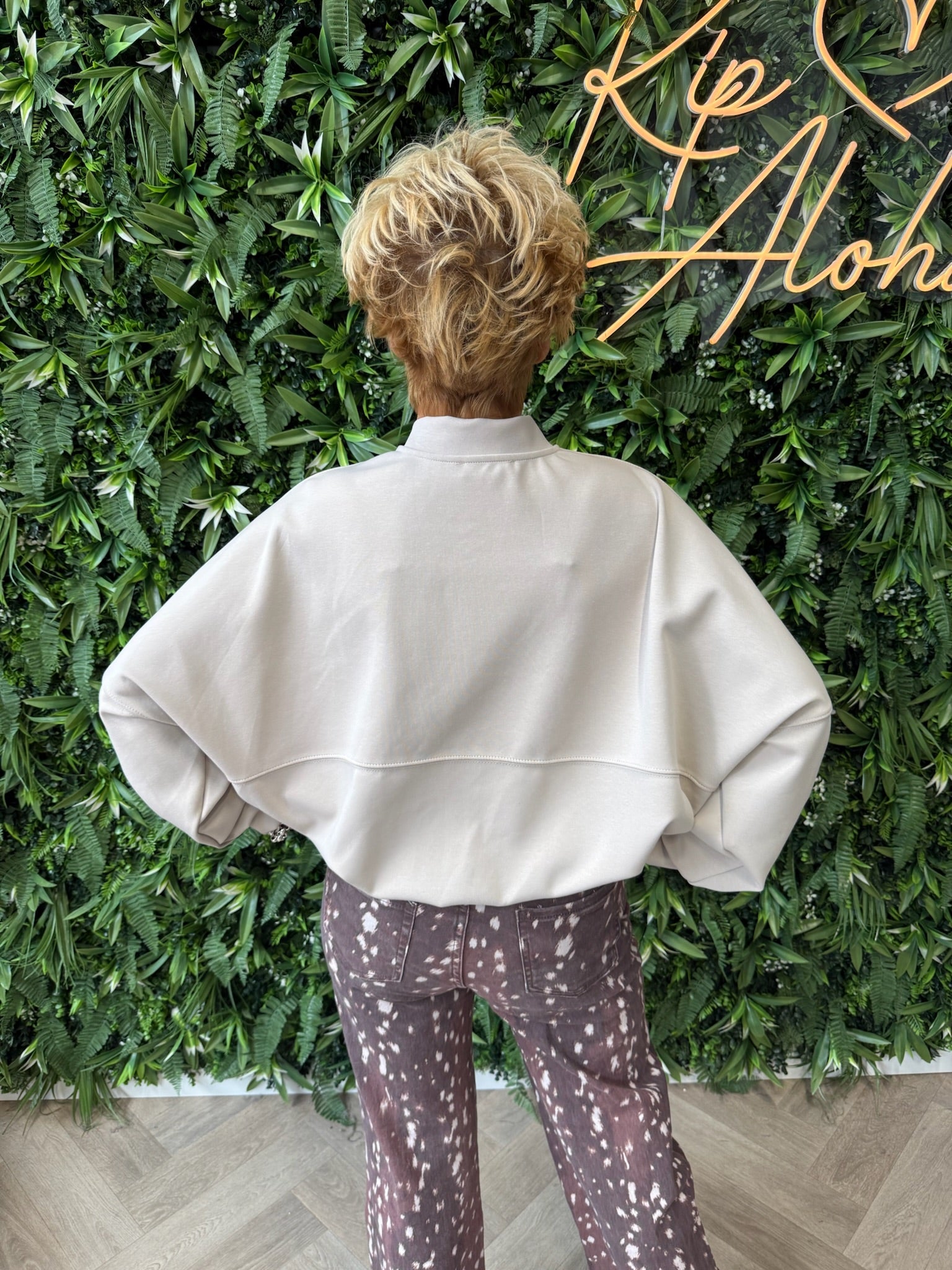 Bomber vest met rits beige