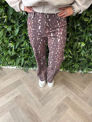 G-smack jeans wide leg bambi print bruin