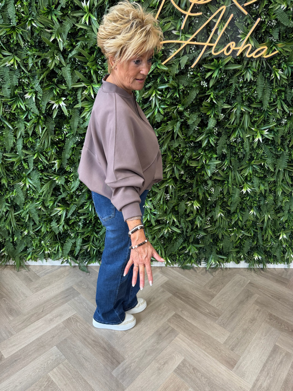 Bomber vest met rits taupe