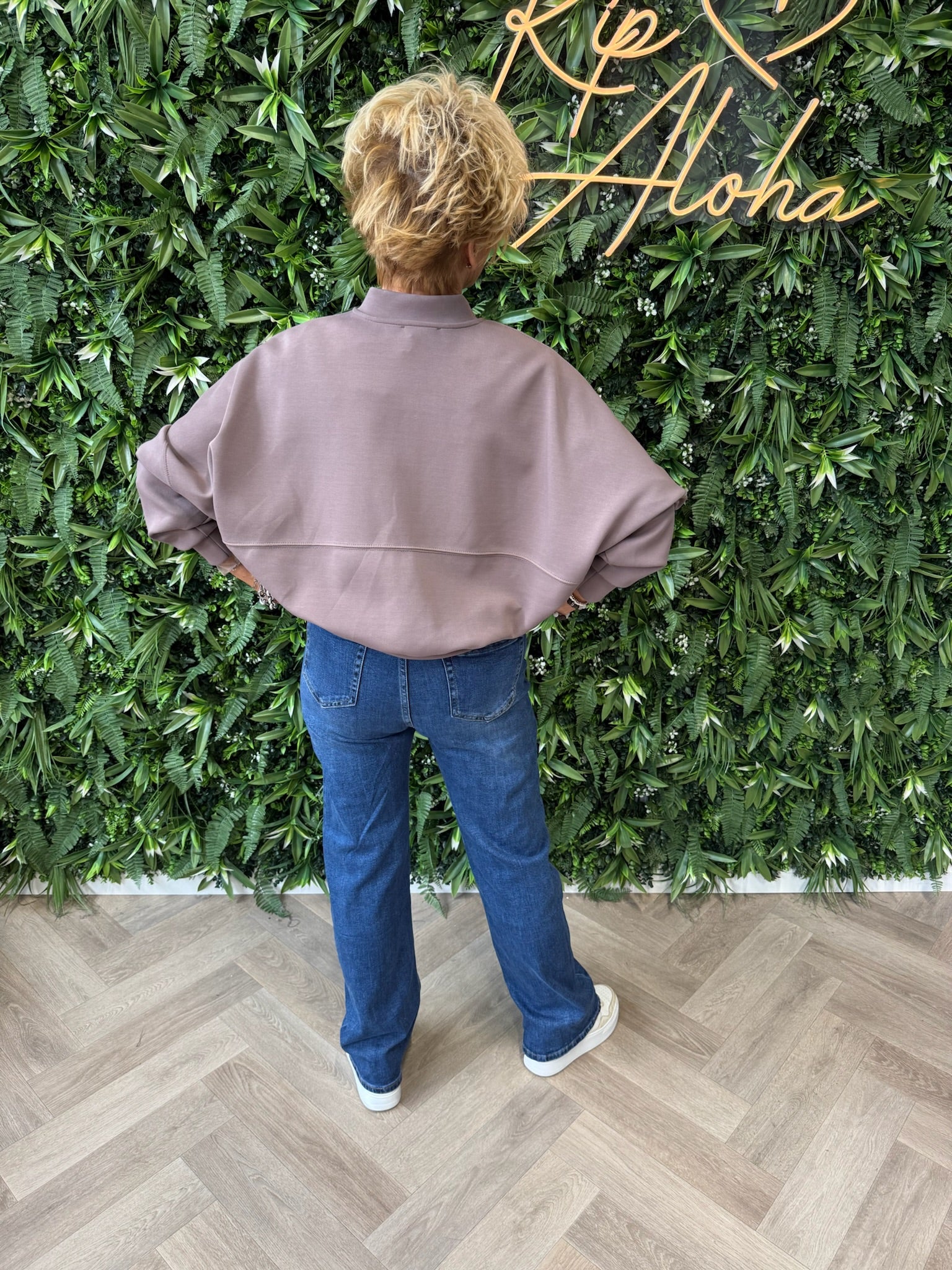 Bomber vest met rits taupe