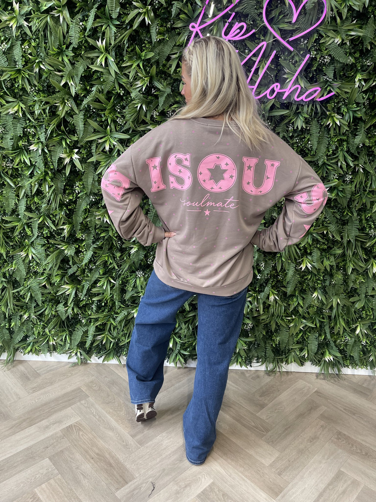 Sweater dots Bisous taupe