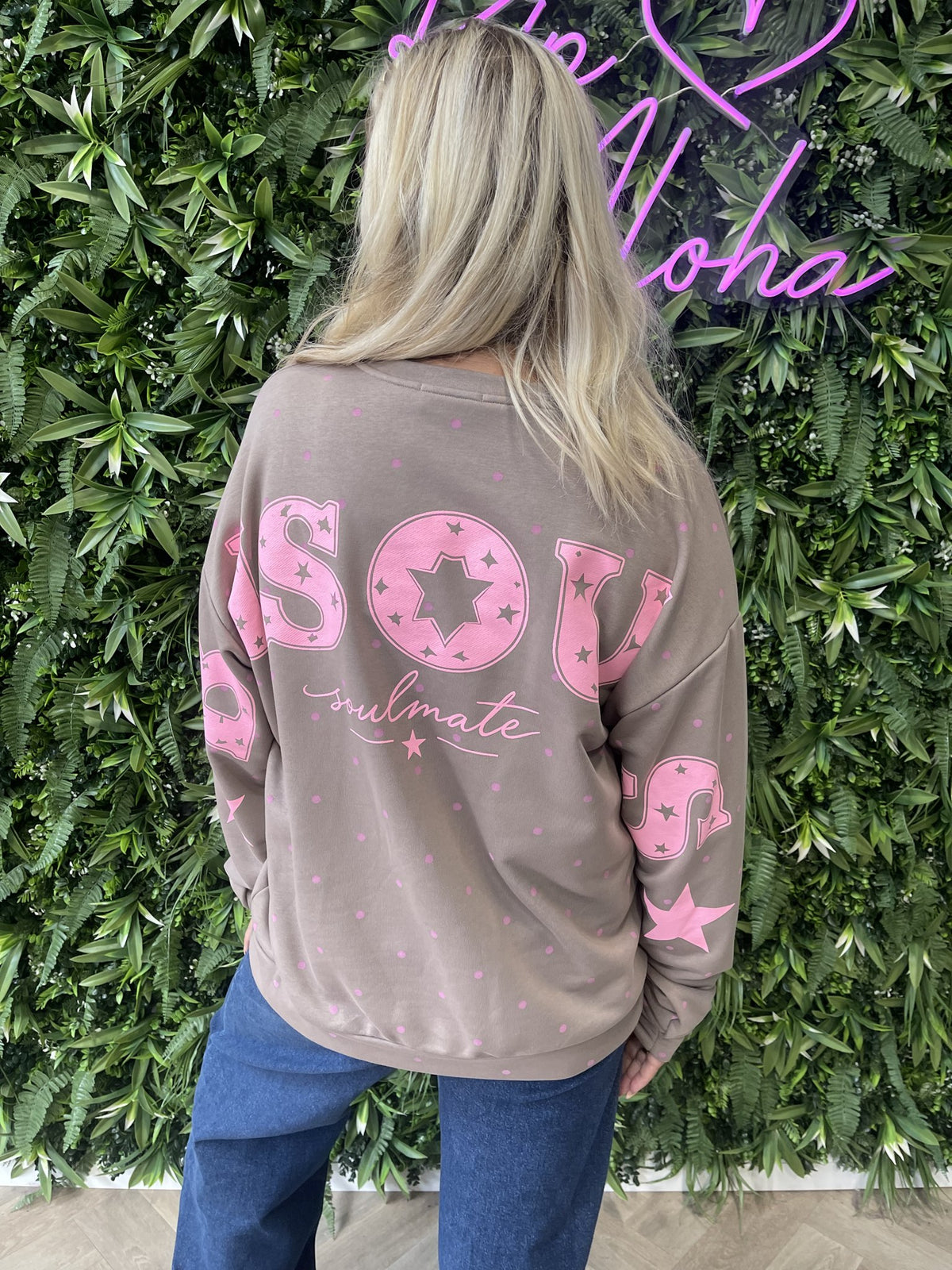 Sweater dots Bisous taupe