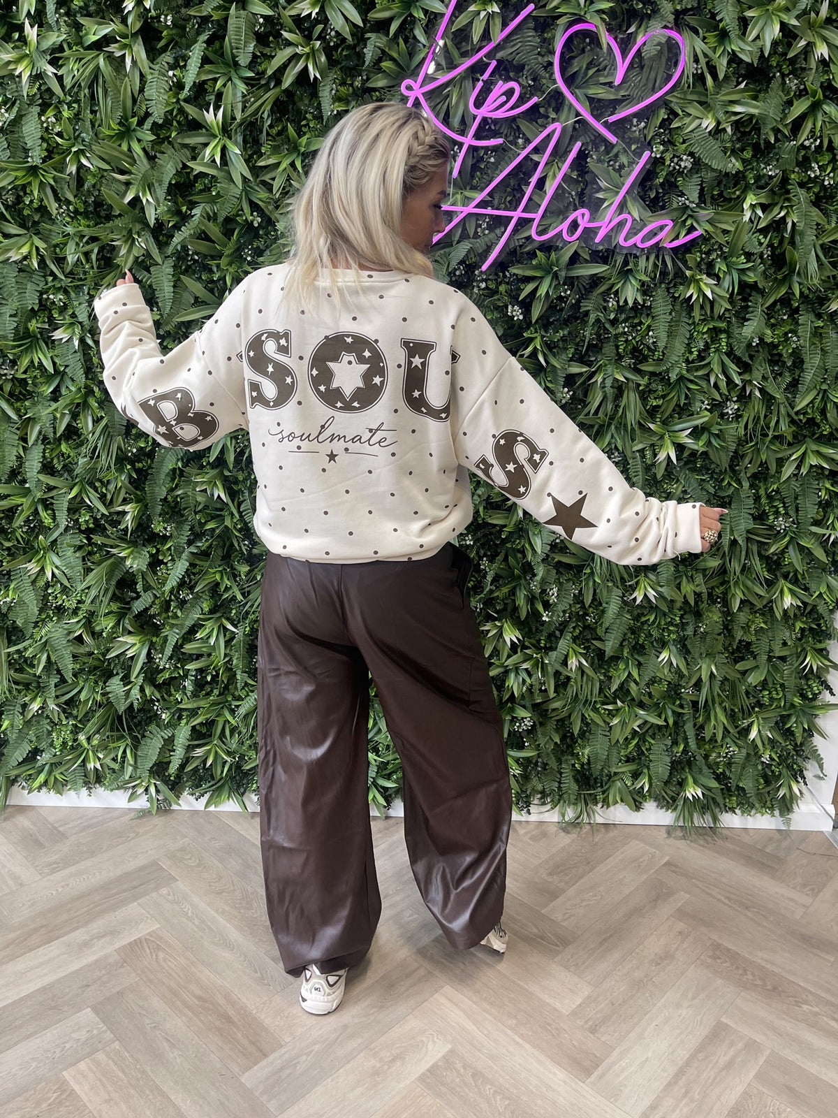 Sweater dots Bisous beige