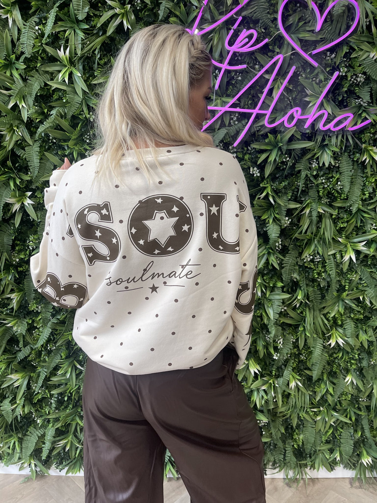Sweater dots Bisous beige