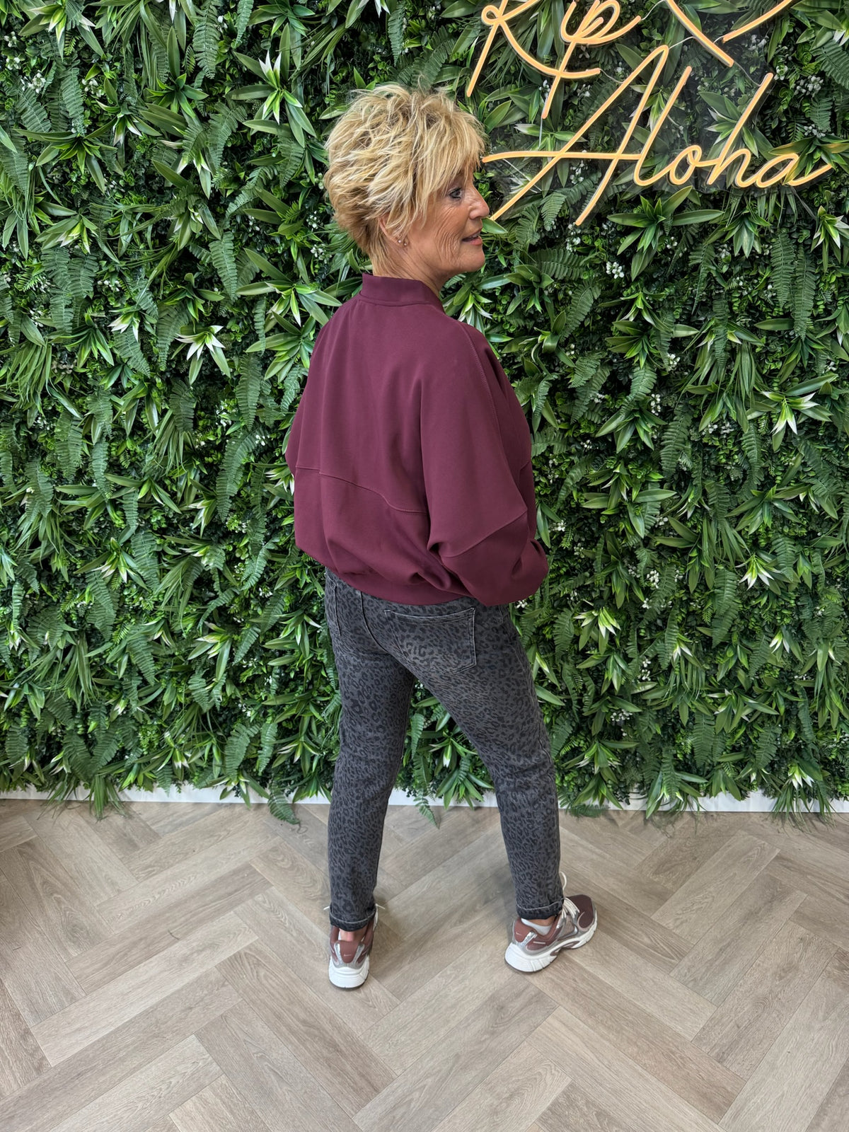 Bomber vest met rits bordeaux