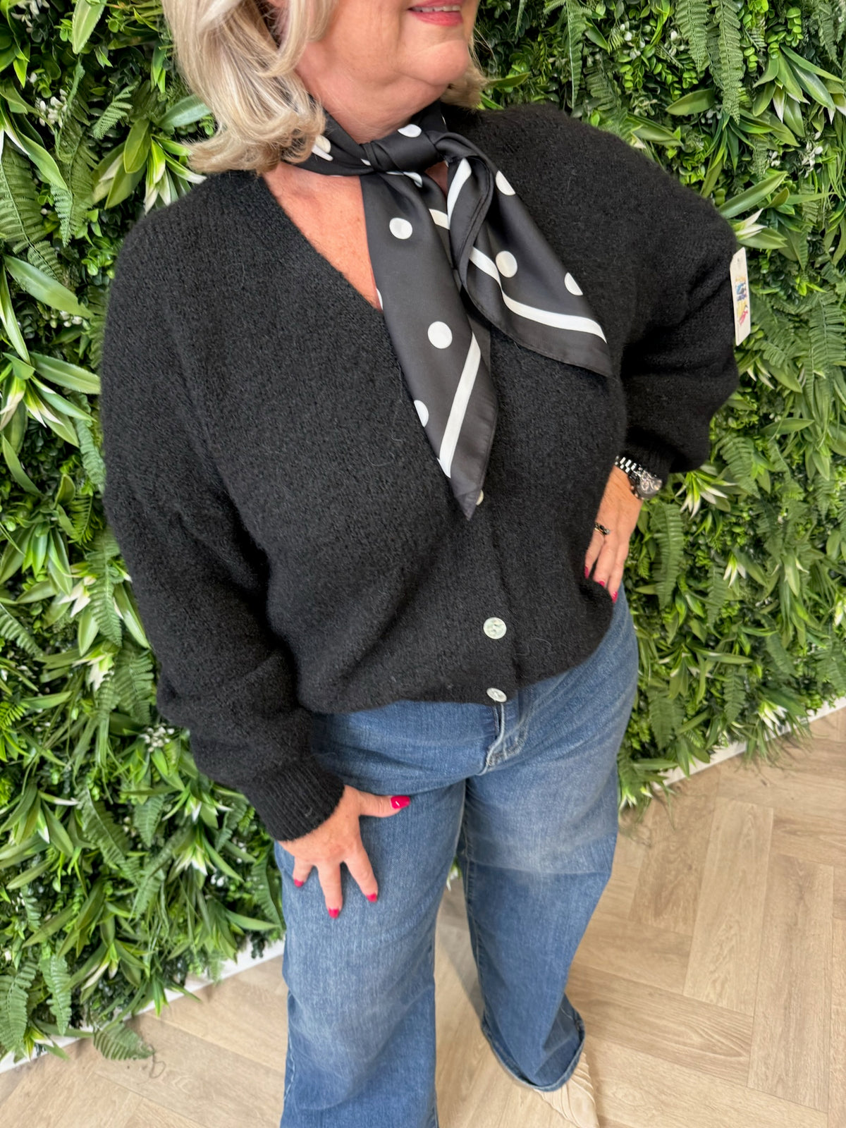 Gebreid vest oversized zwart