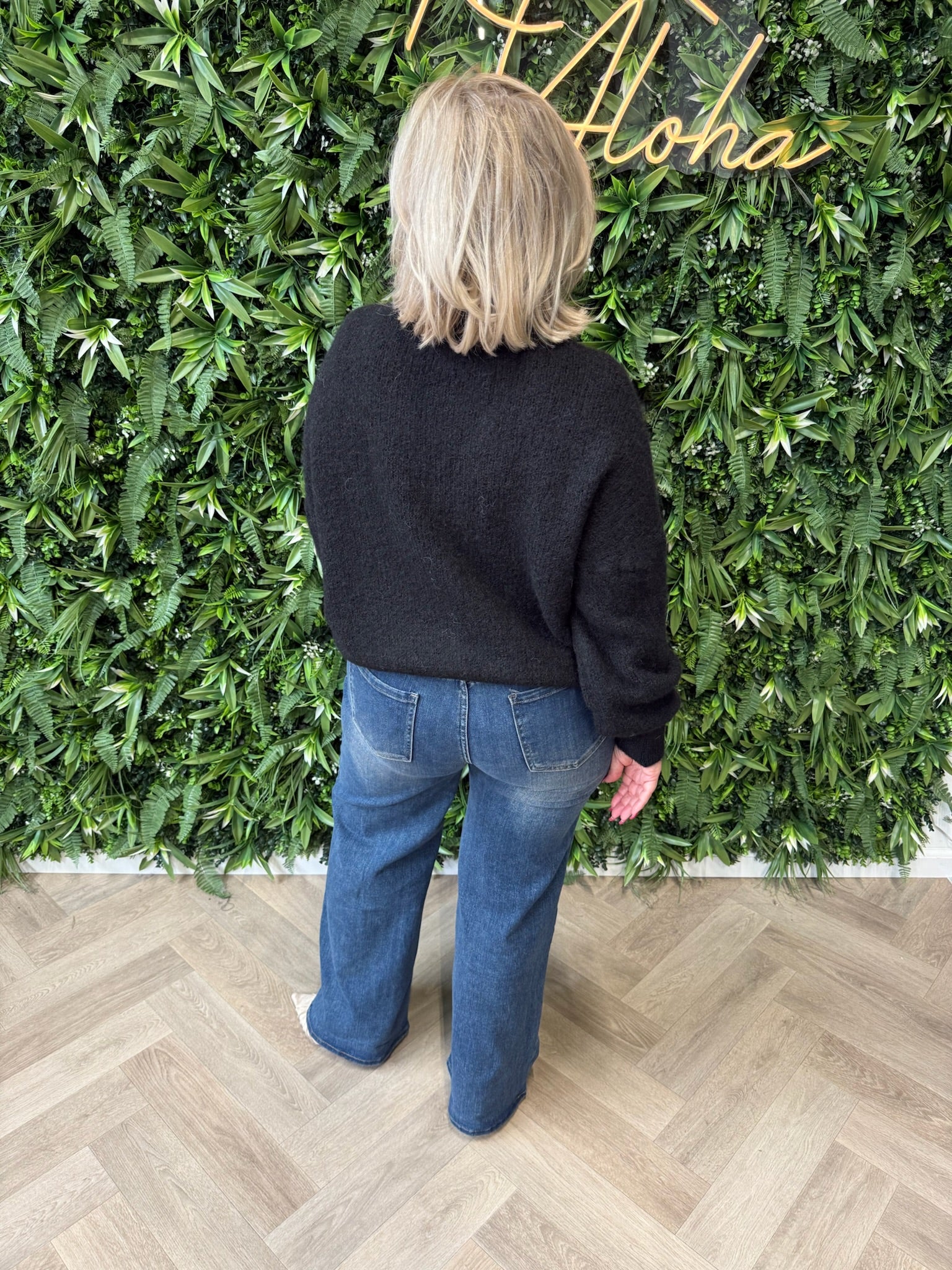 Gebreid vest oversized zwart