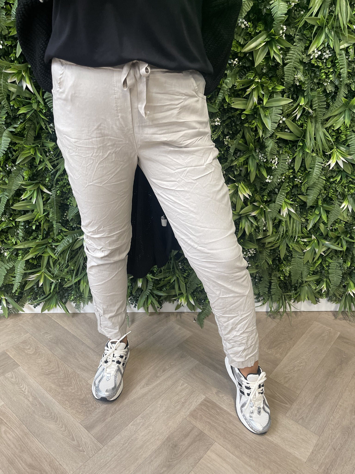 Stretchbroek uni beige