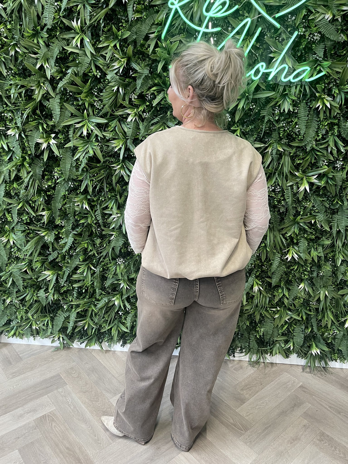 Suedelook gilet beige