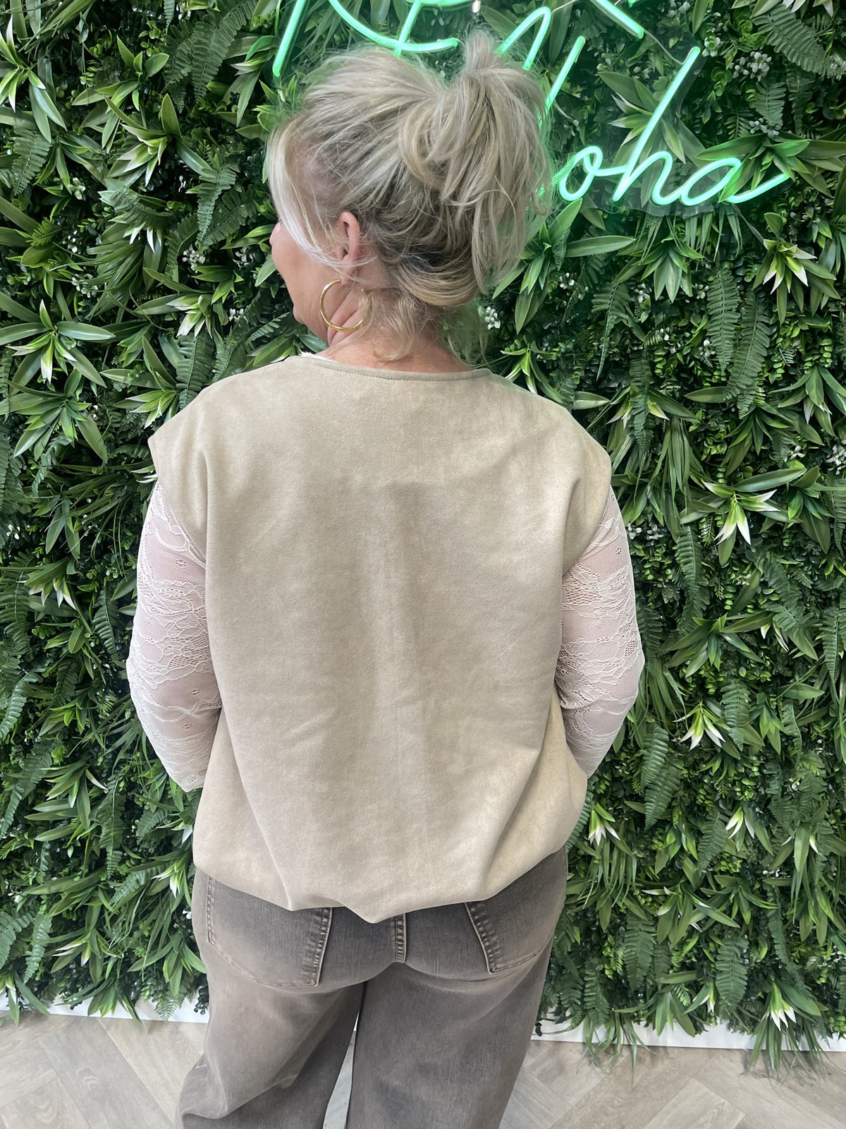 Suedelook gilet beige