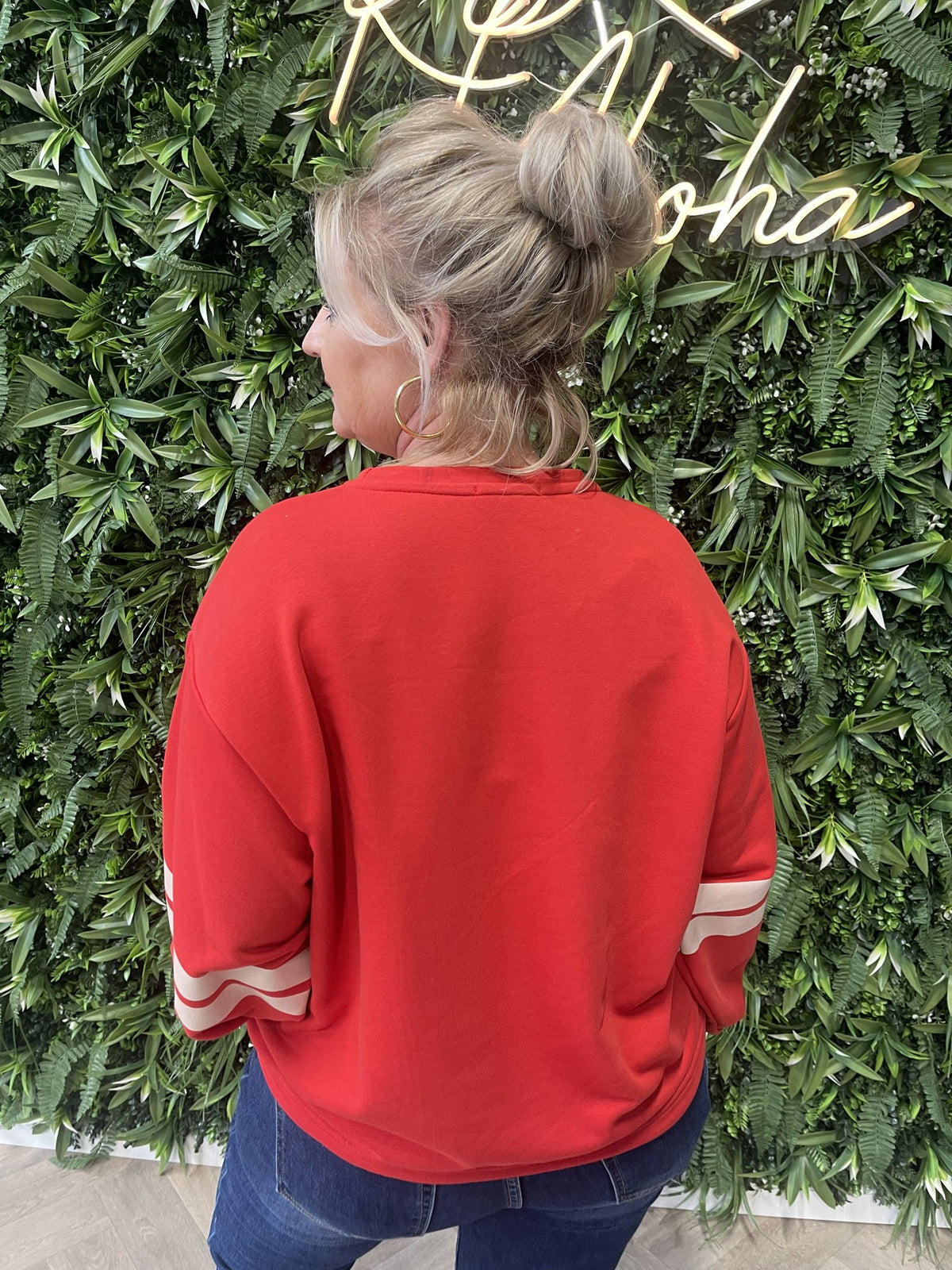 Trui Paris streep rood