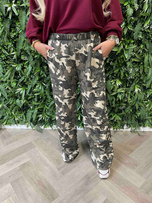 Army broek met bies bordeaux