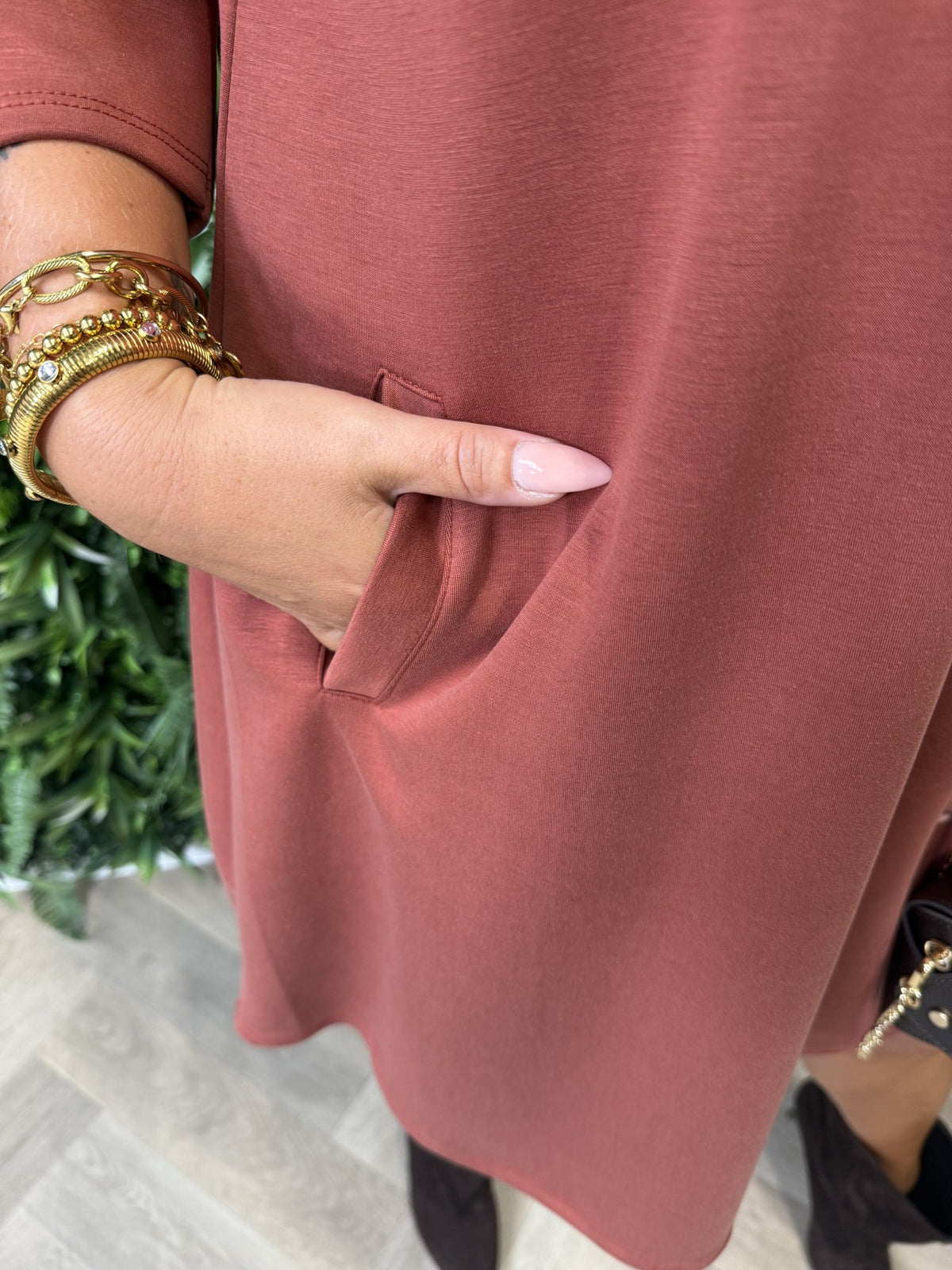 Jurk deluxe uni terracotta