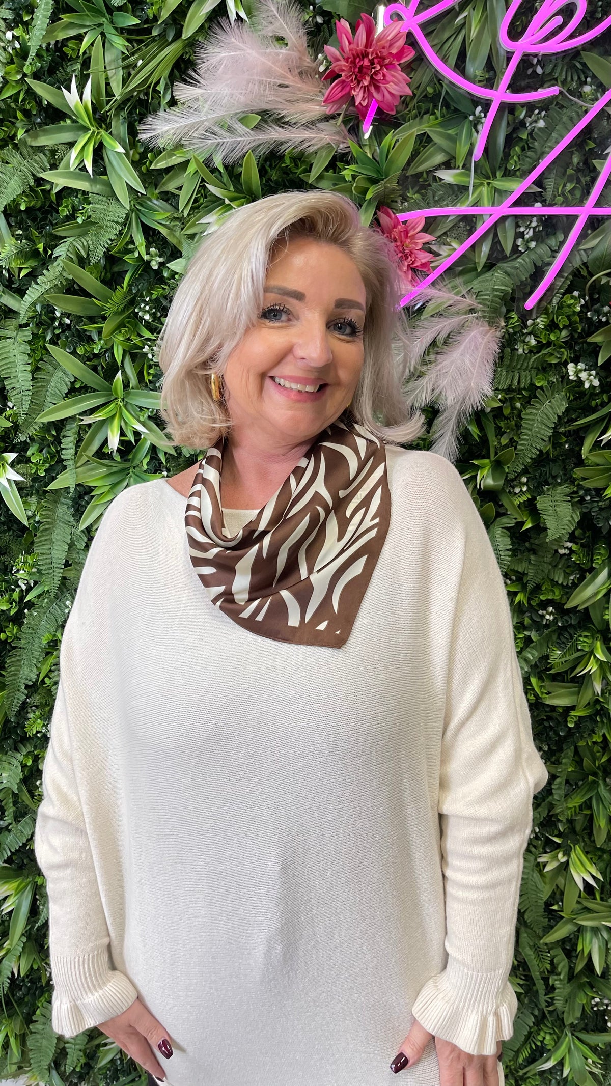 Kort sjaaltje zebra print bruin
