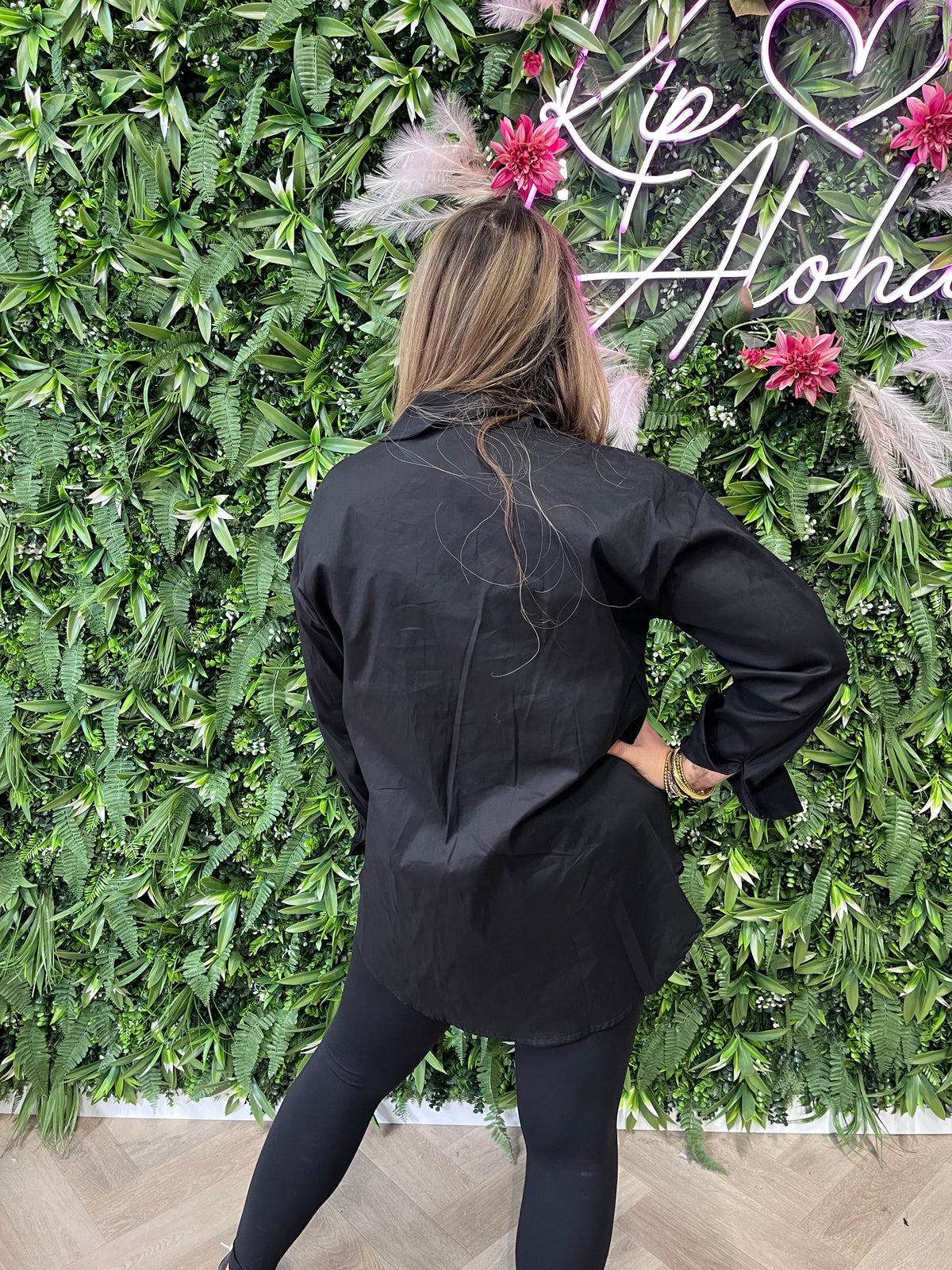 Basic blouse uni zwart