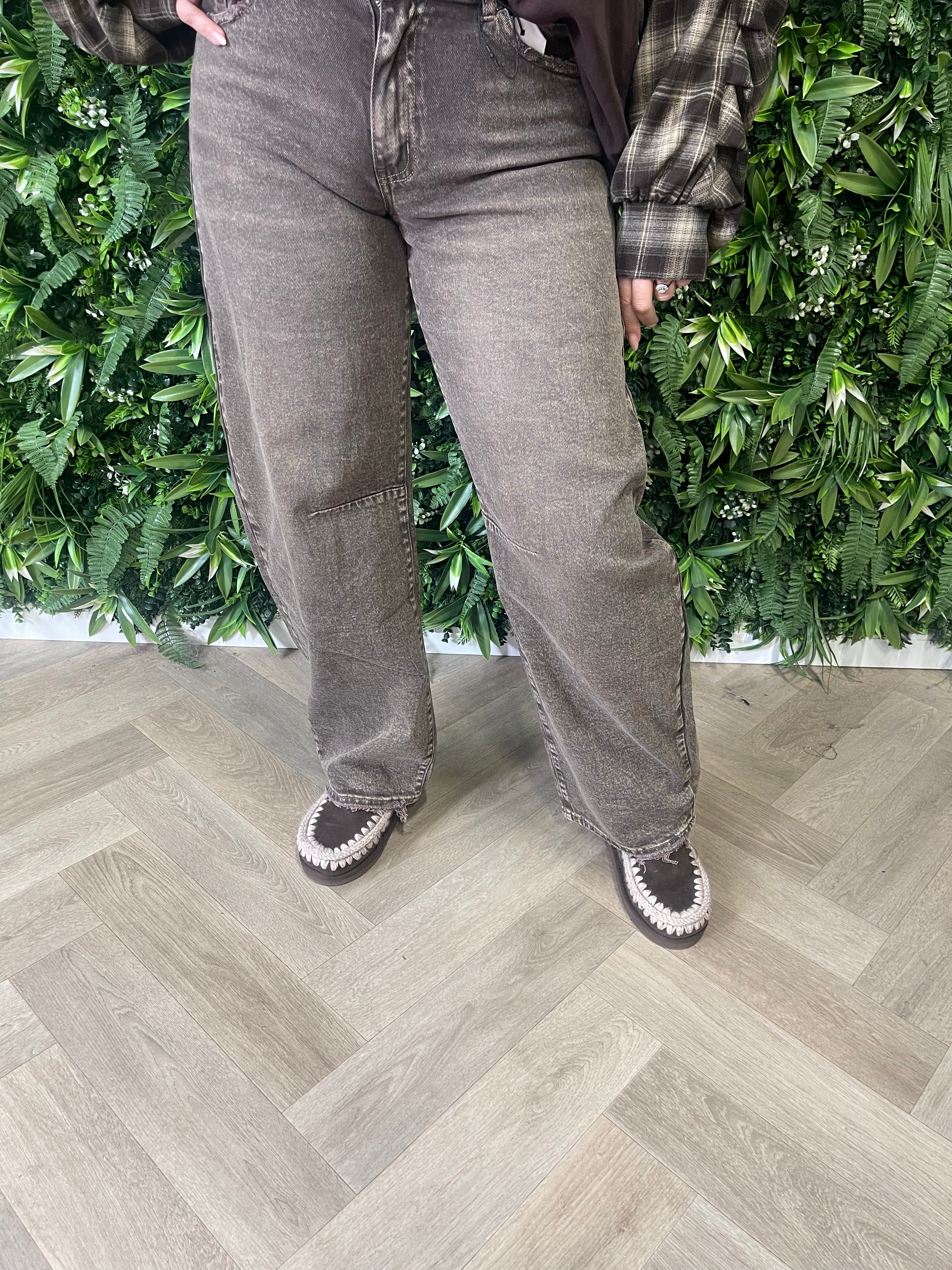 Queen of Hearts Barrel jeans bruin