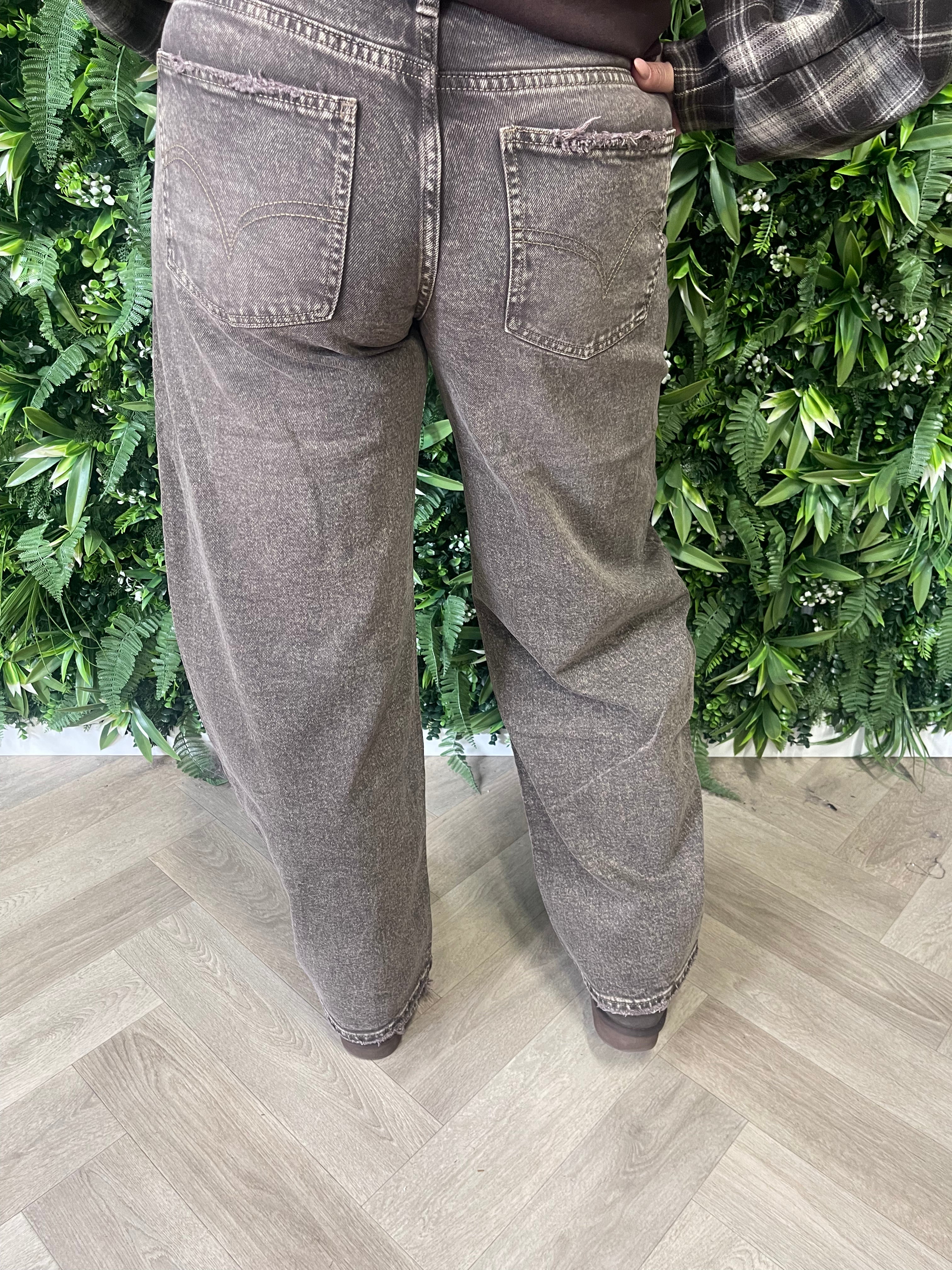 Queen of Hearts Barrel jeans bruin
