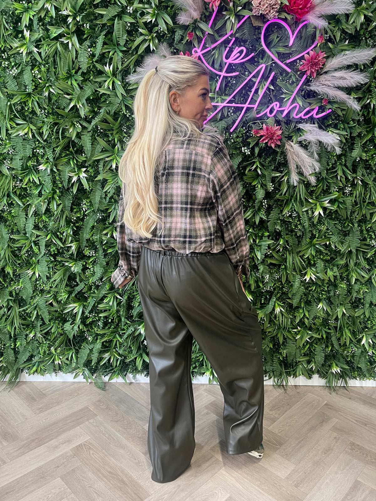 Houthakker cropped blouse met strass lichtroze