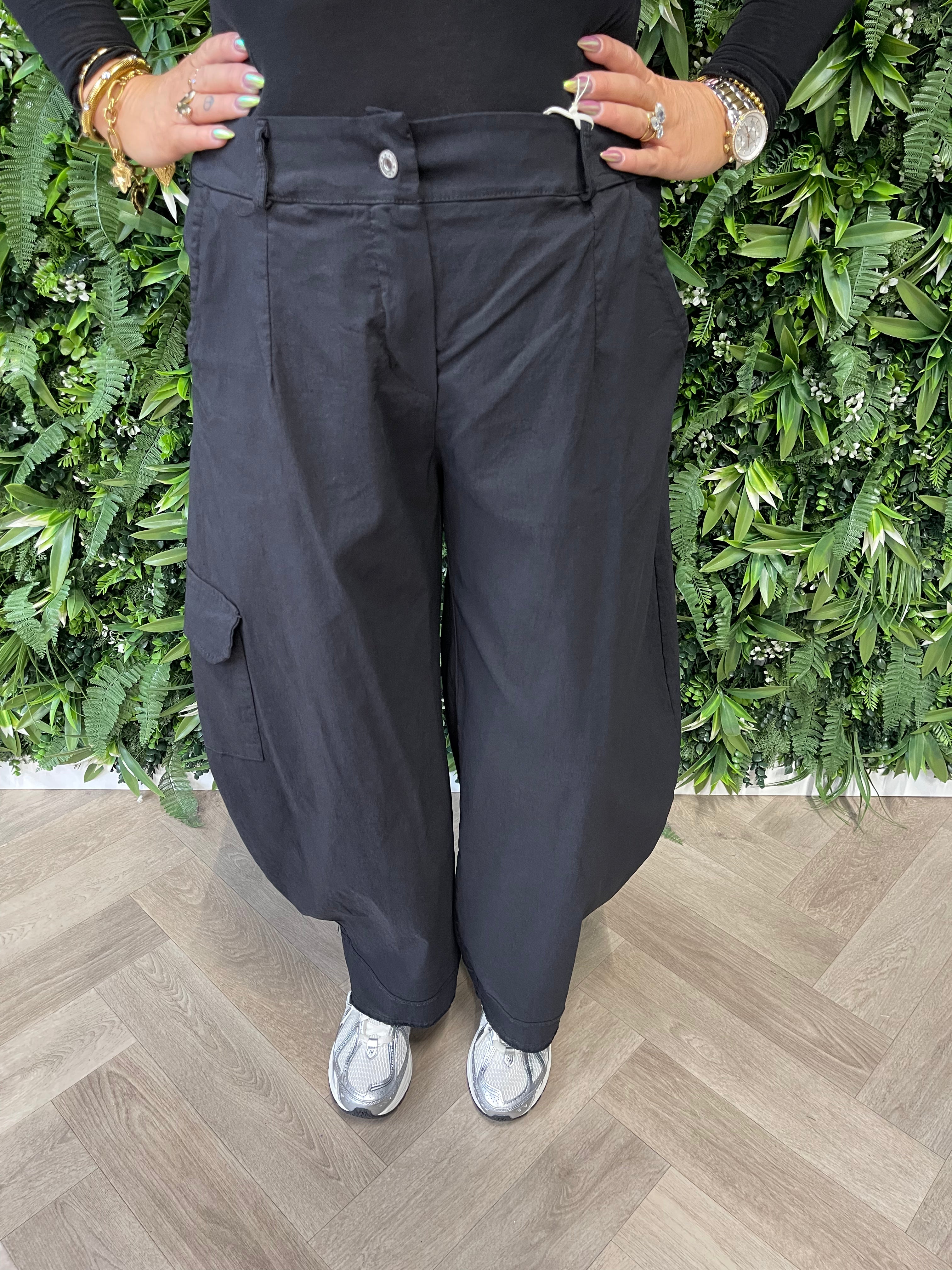 Cargo stretchbroek zwart