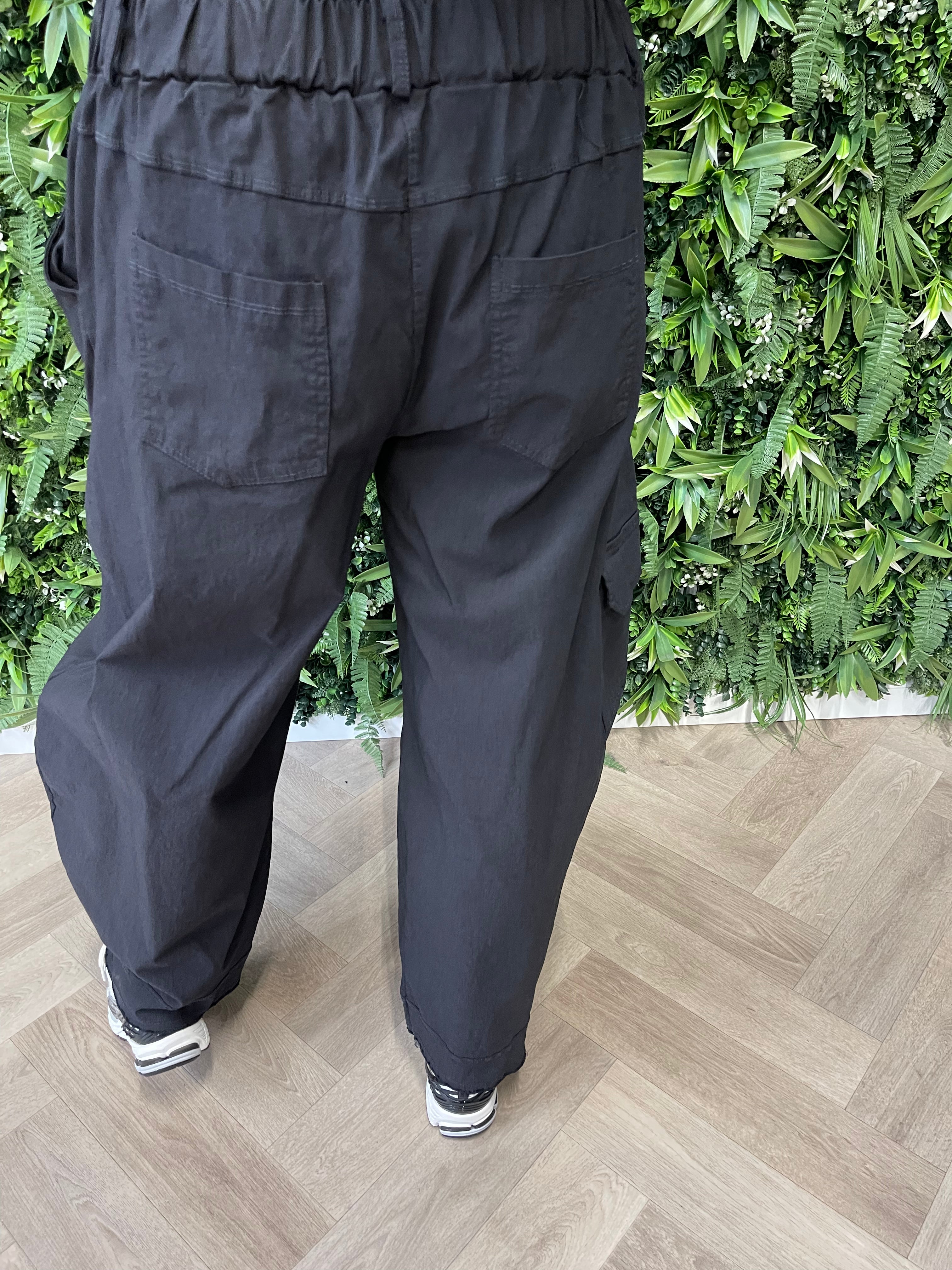Cargo stretchbroek zwart