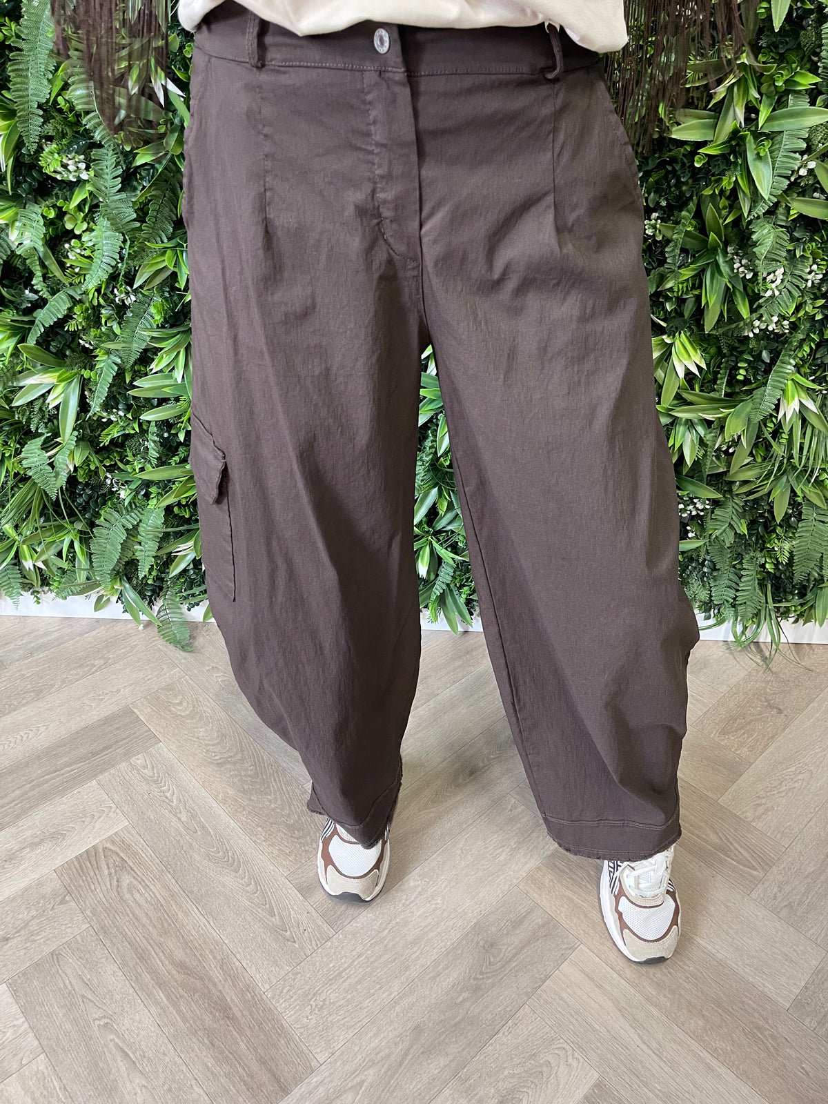 Cargo stretchbroek donkerbruin
