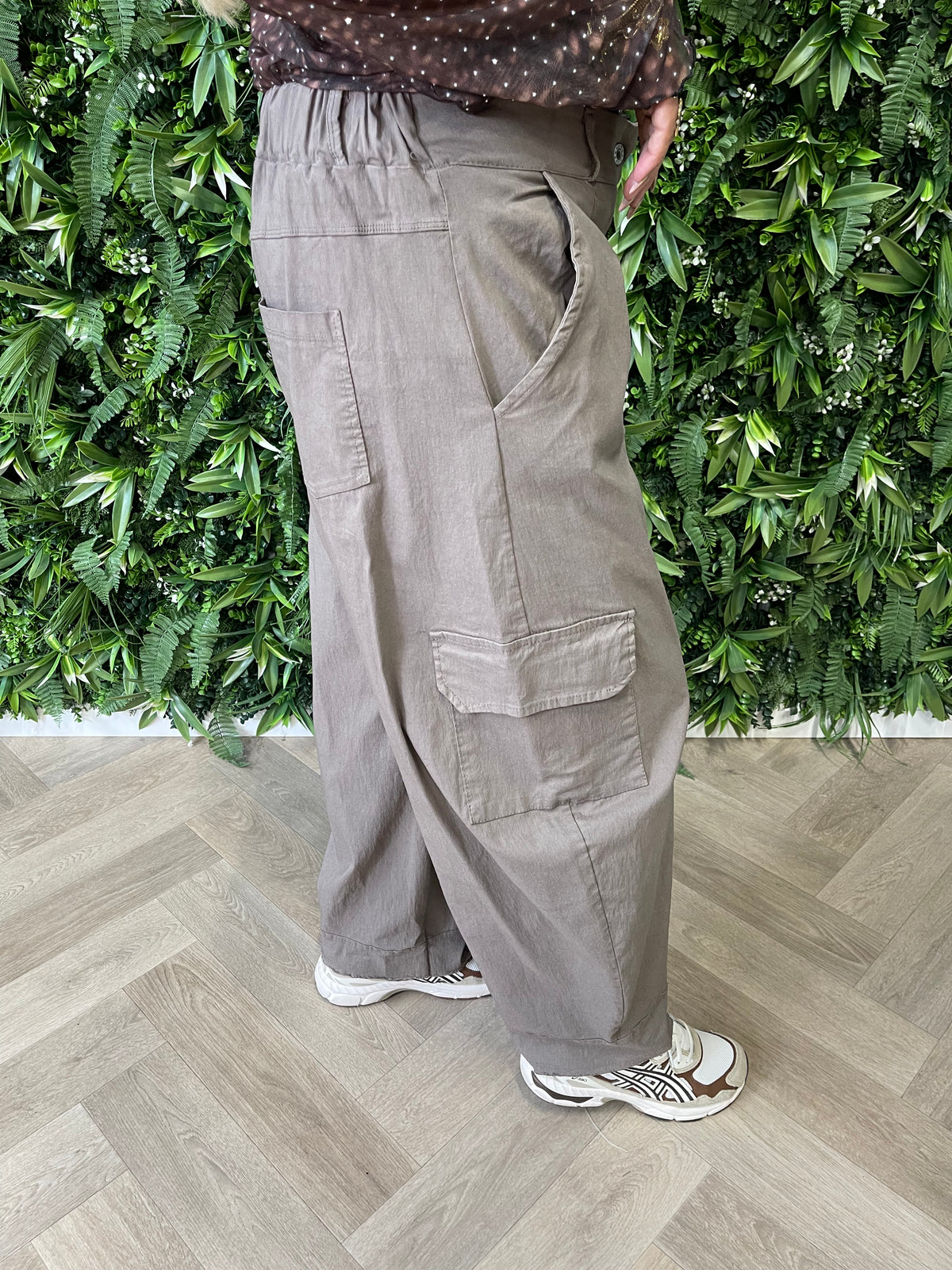 Cargo stretchbroek taupe