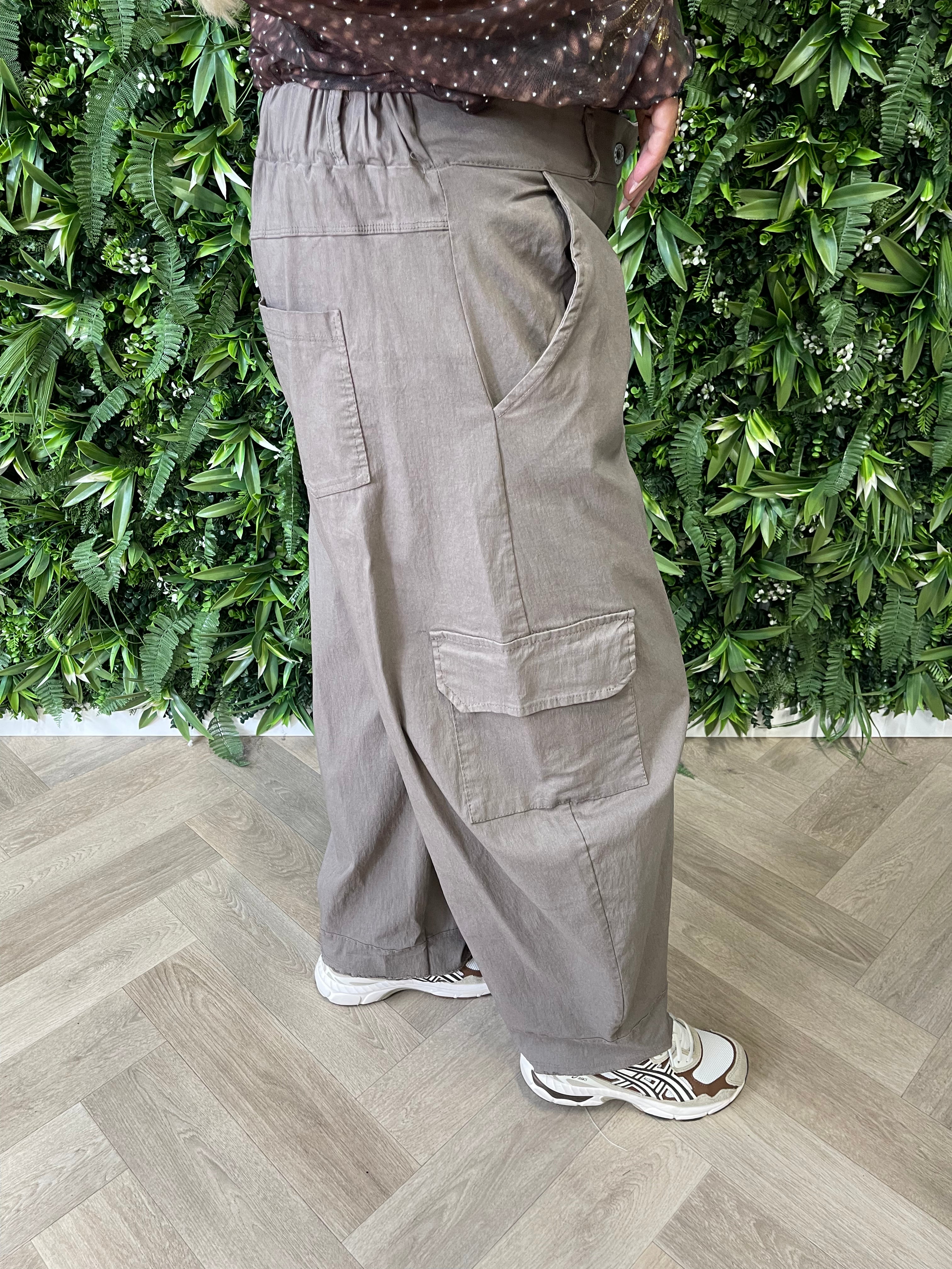 Cargo stretchbroek taupe