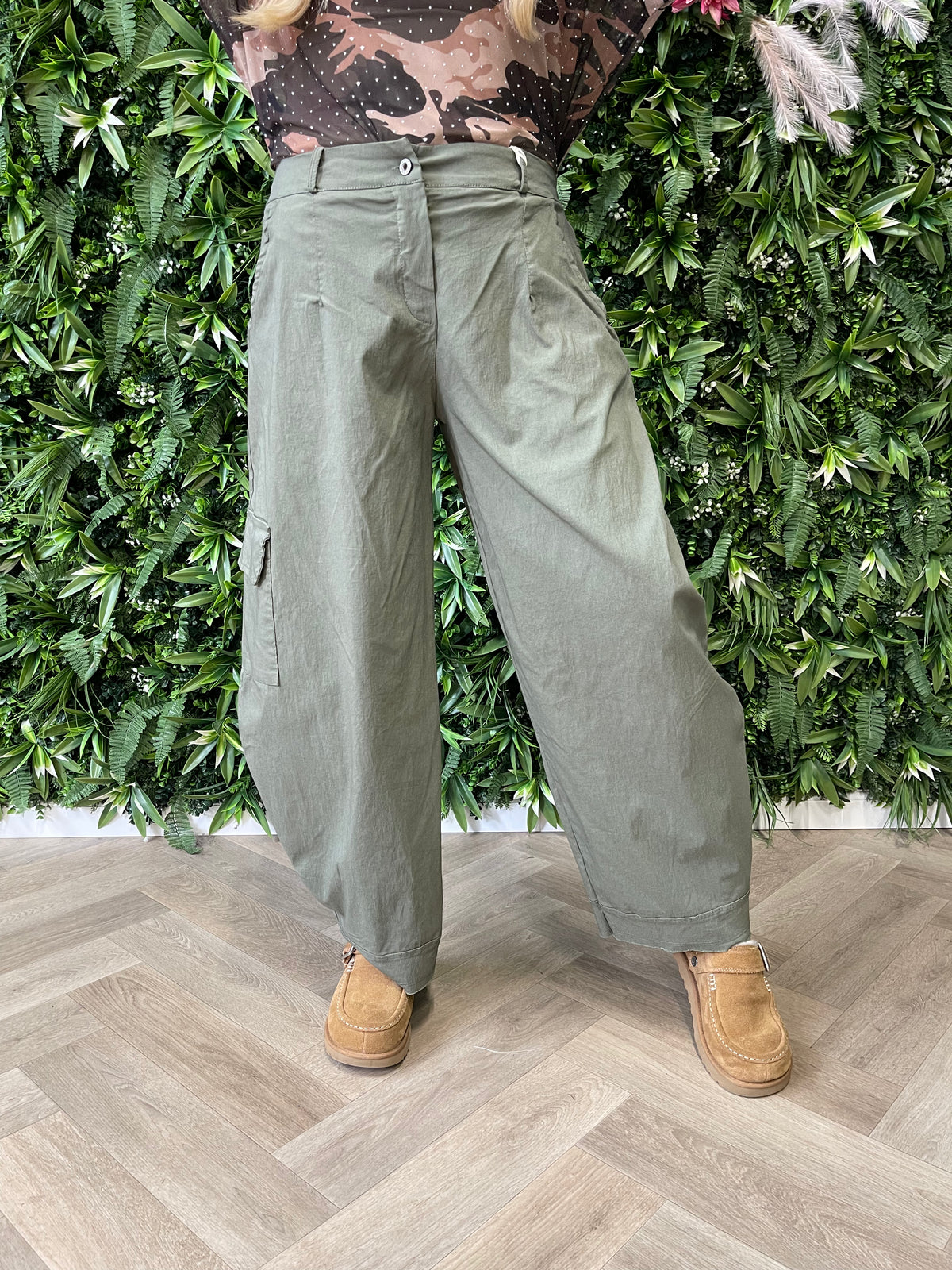 Cargo stretchbroek olijfgroen
