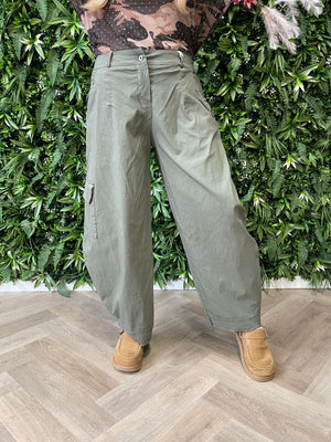Cargo stretchbroek olijfgroen