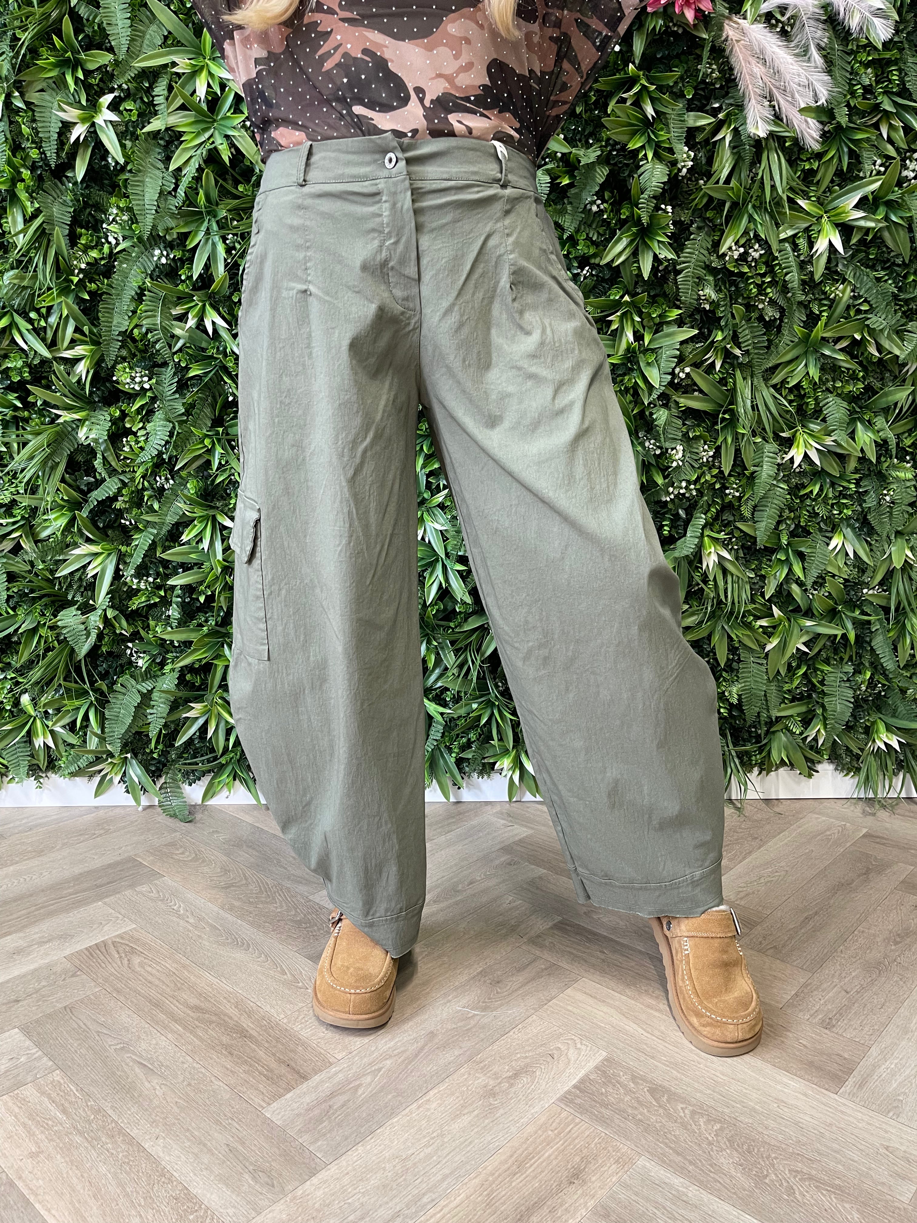 Cargo stretchbroek olijfgroen